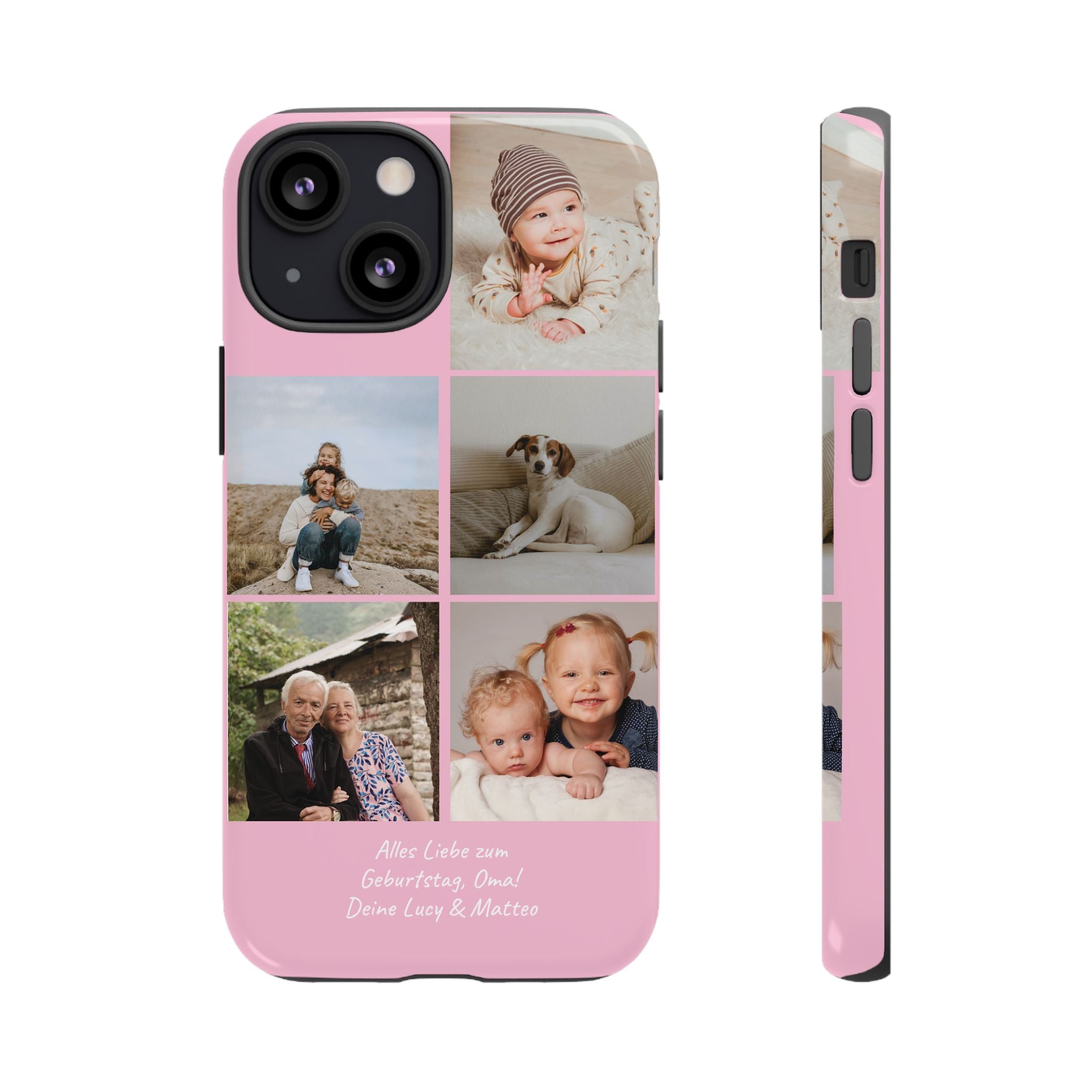 PINK PHOTO COLLAGE – Personalisierte Foto Handyhülle mit Dual-Layer-Schutz