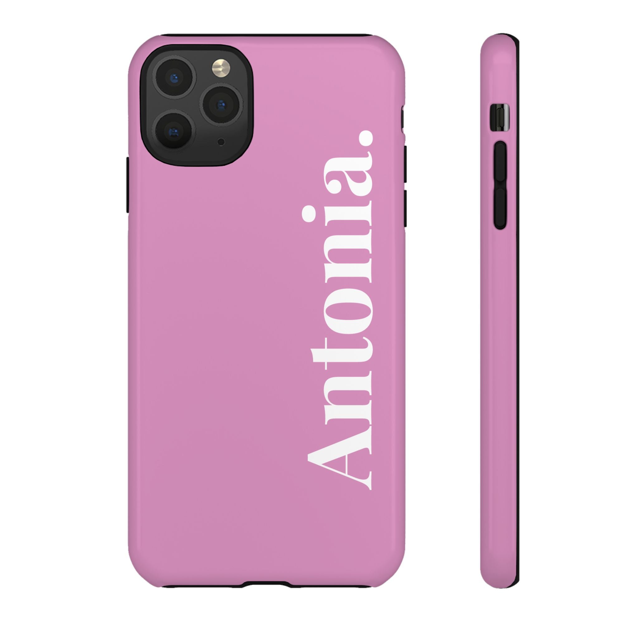 PINK BOLD NAME – Personalisierte Handyhülle mit Dual-Layer-Schutz