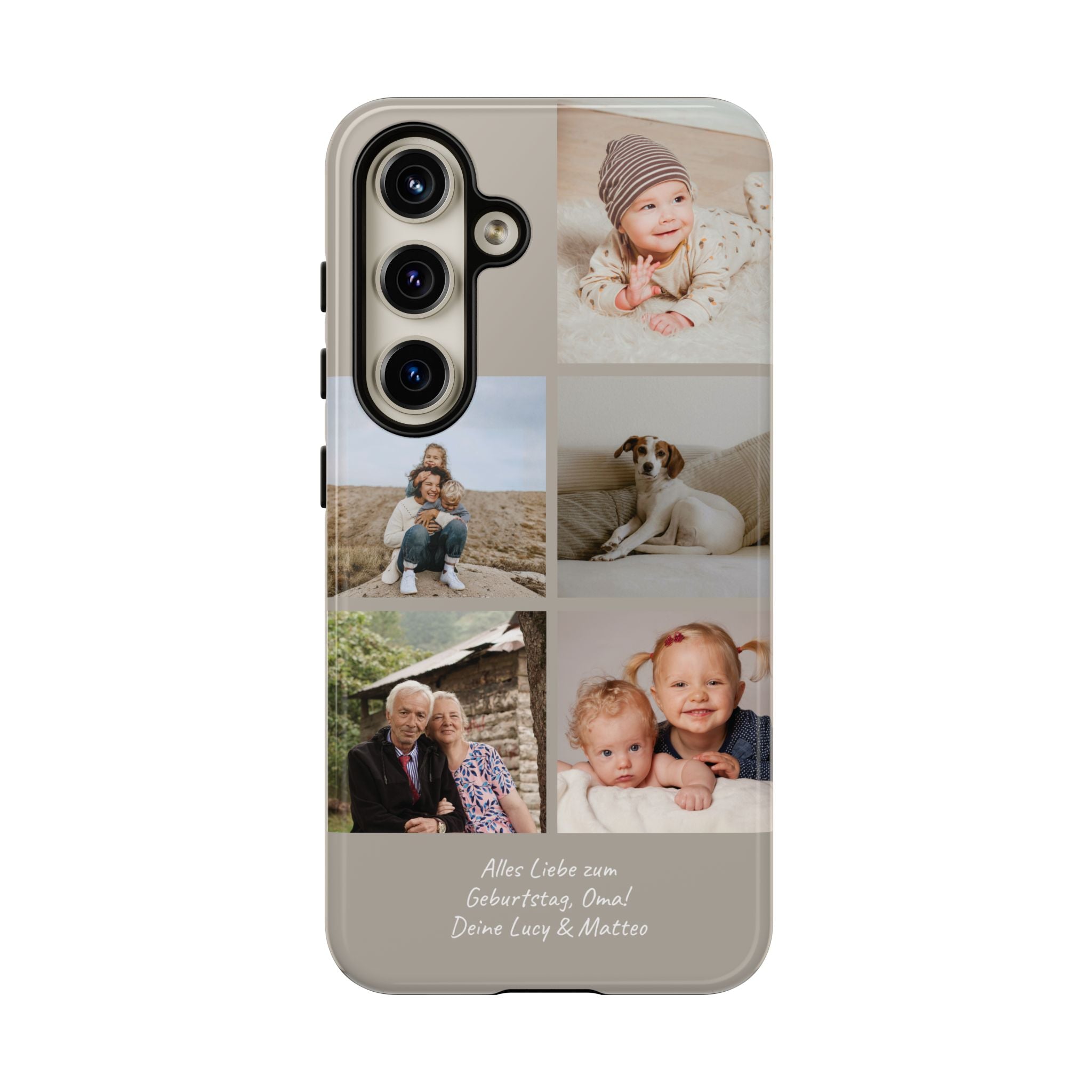 BEIGE COLLAGE – Personalisierte Foto Handyhülle mit Dual-Layer-Schutz