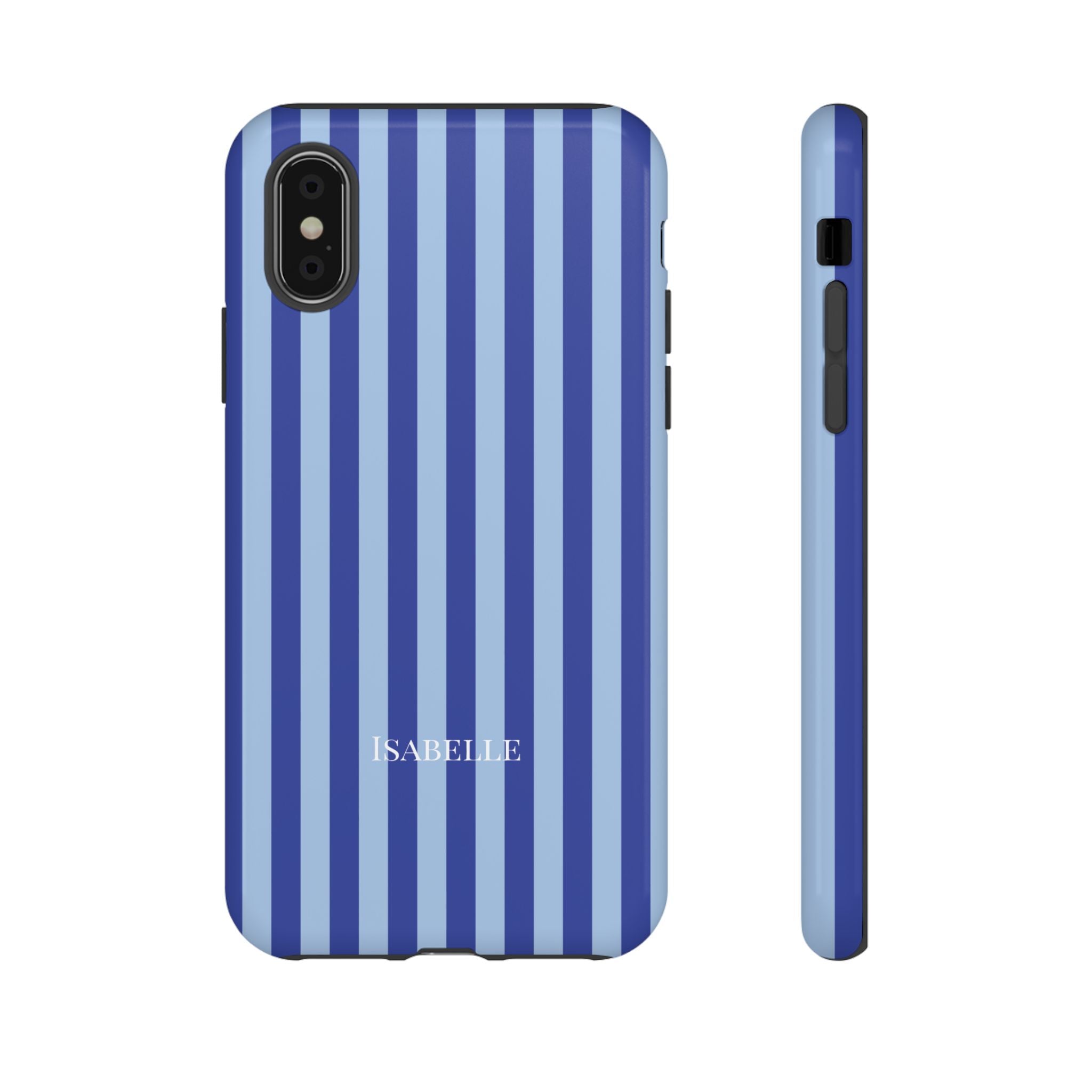 OCEAN BLUE STRIPES – Personalisierte Handyhülle mit Dual-Layer-Schutz