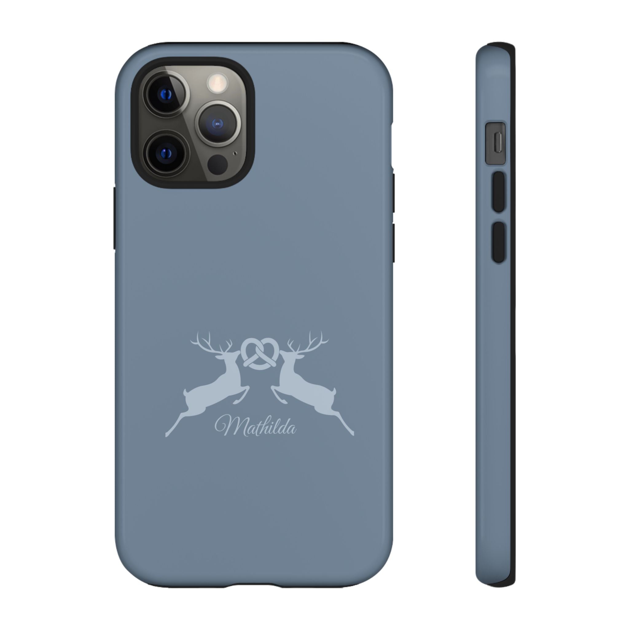 HIRSCH TAUBENBLAU – Personalisierte Handyhülle mit Dual-Layer-Schutz