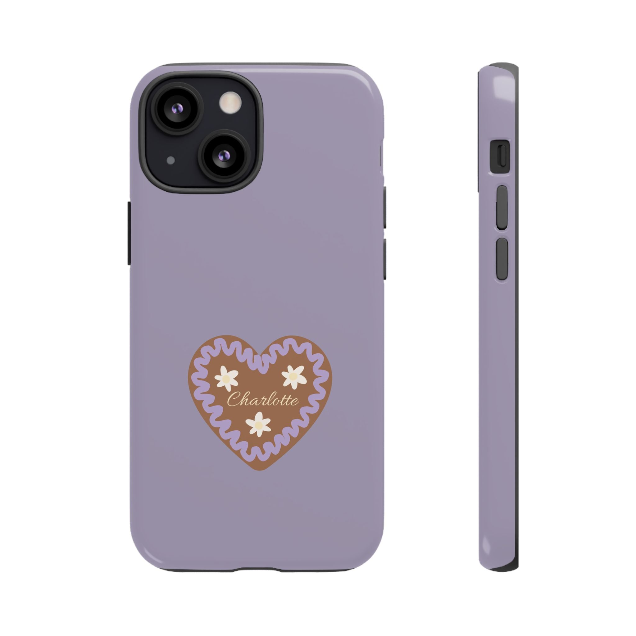 WIESNHERZ LAVENDEL – Personalisierte Handyhülle mit Dual-Layer-Schutz