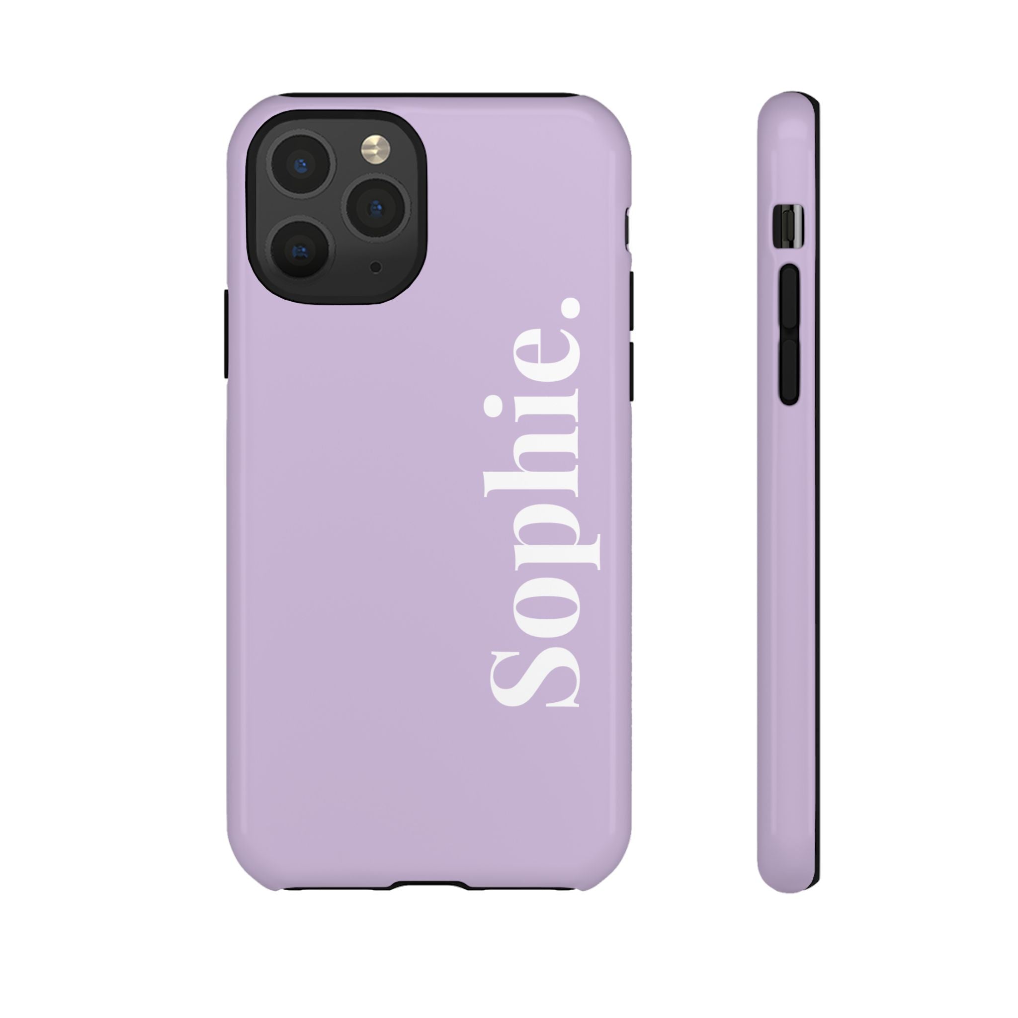 LAVENDEL BOLD NAME – Personalisierte Handyhülle mit Dual-Layer-Schutz