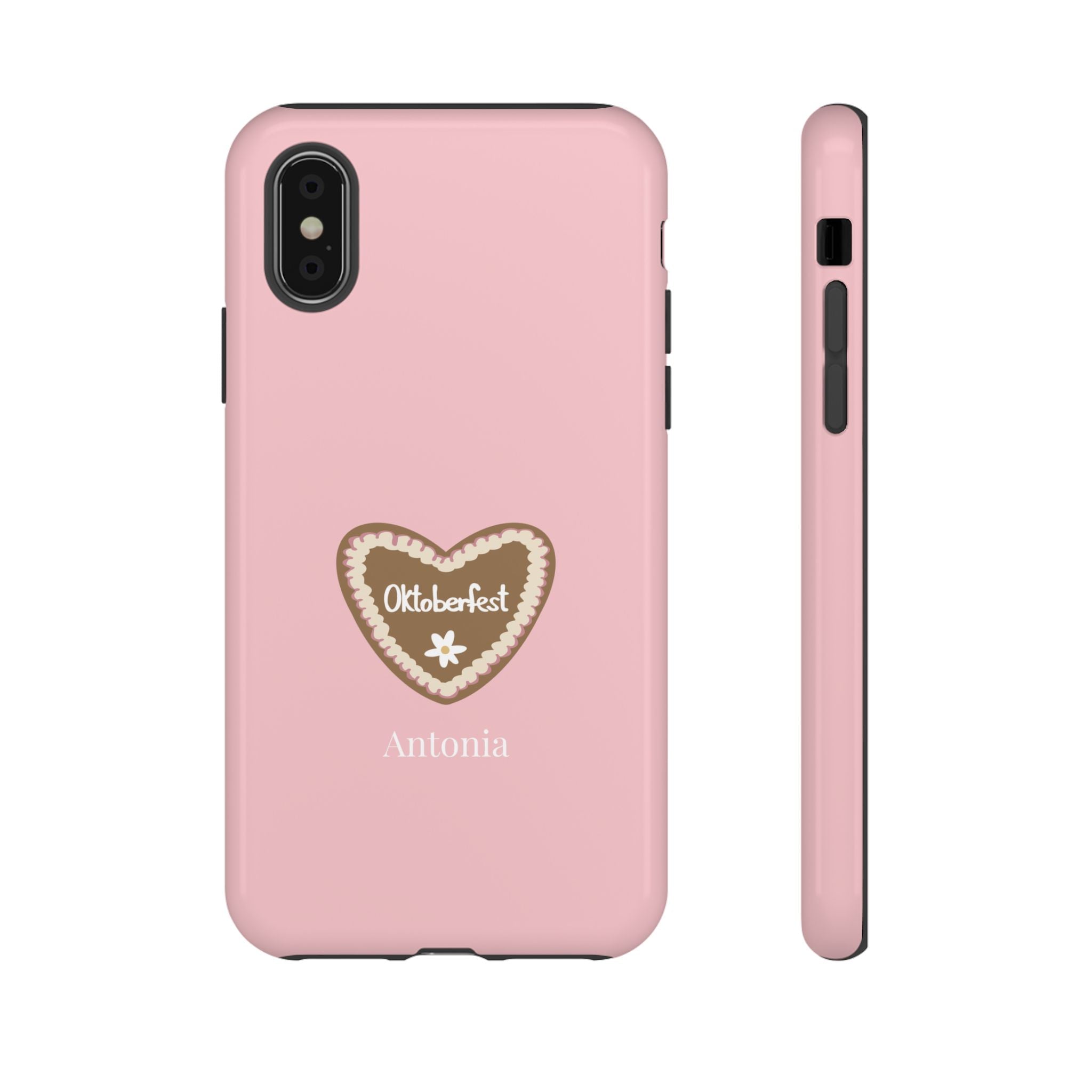OKTOBERFEST HERZ ROSE – Personalisierte Handyhülle mit Dual-Layer-Schutz