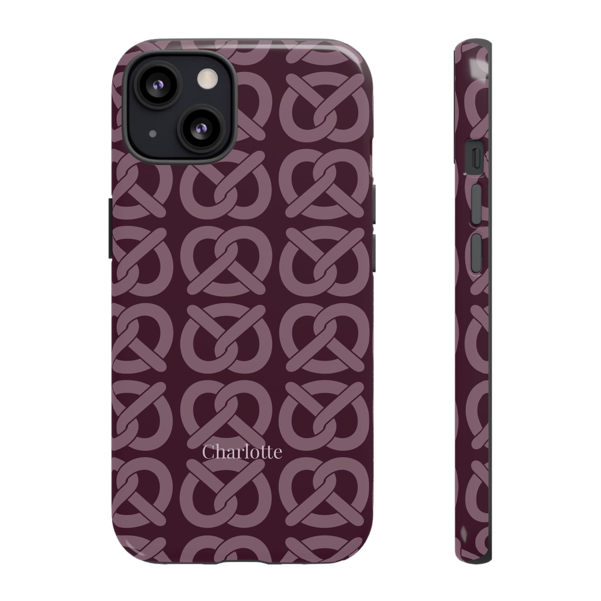 BREZN MONOGRAMM AUBERGINE – Personalisierte Handyhülle mit Dual-Layer-Schutz
