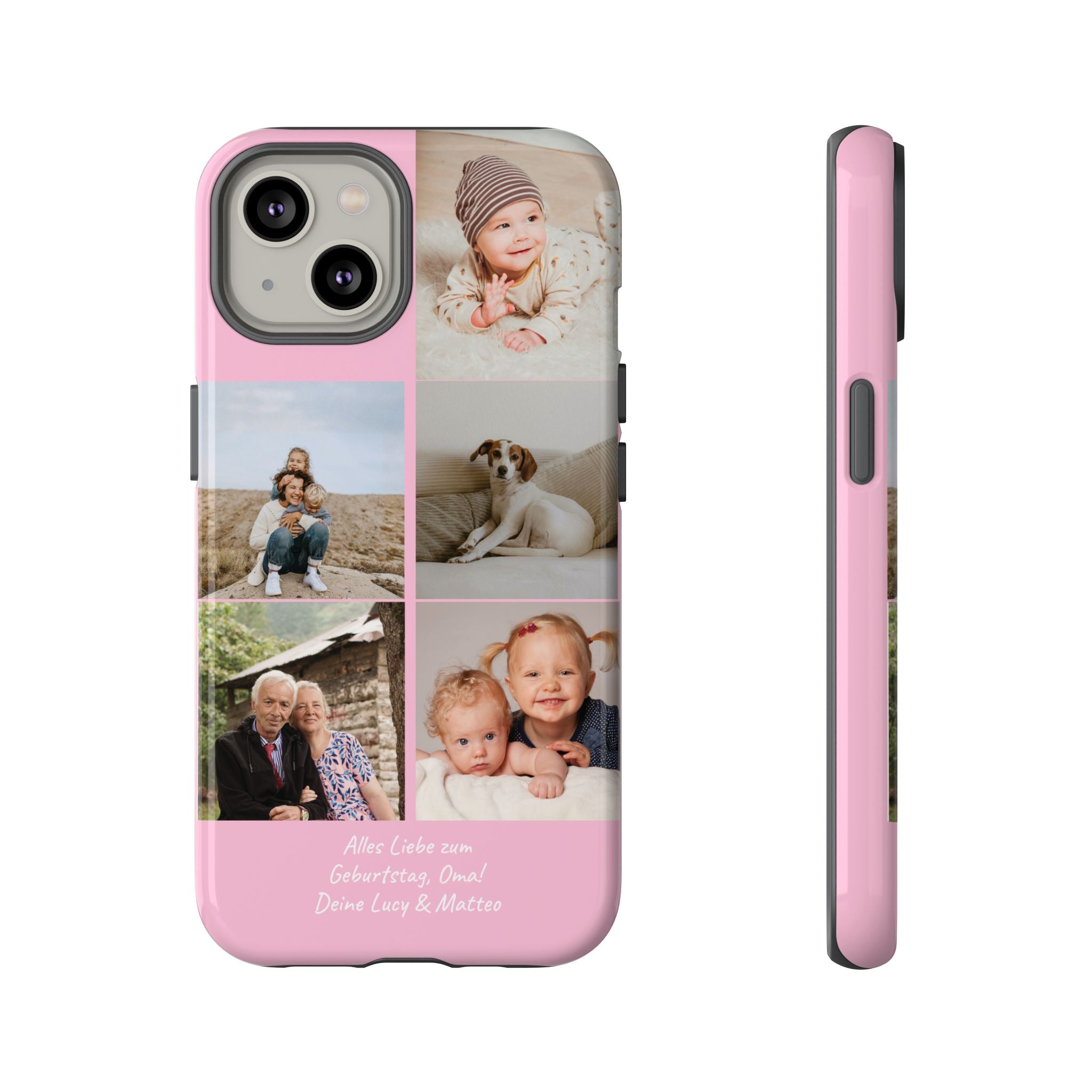 PINK PHOTO COLLAGE – Personalisierte Foto Handyhülle mit Dual-Layer-Schutz