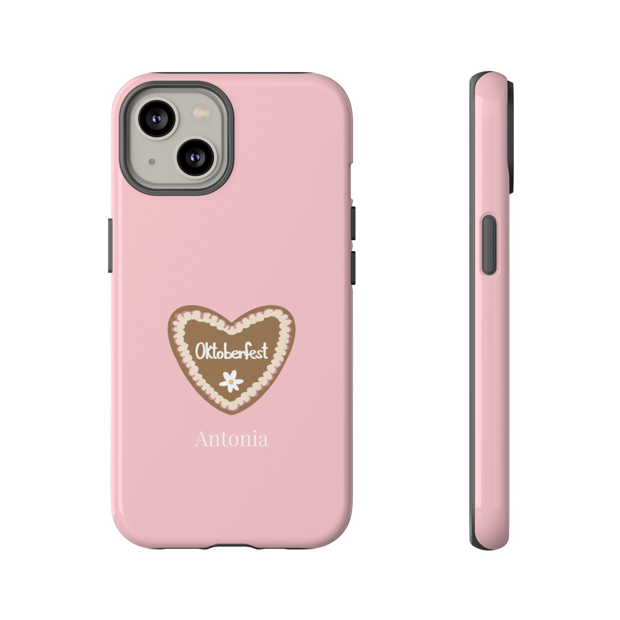 OKTOBERFEST HERZ ROSE – Personalisierte Handyhülle mit Dual-Layer-Schutz