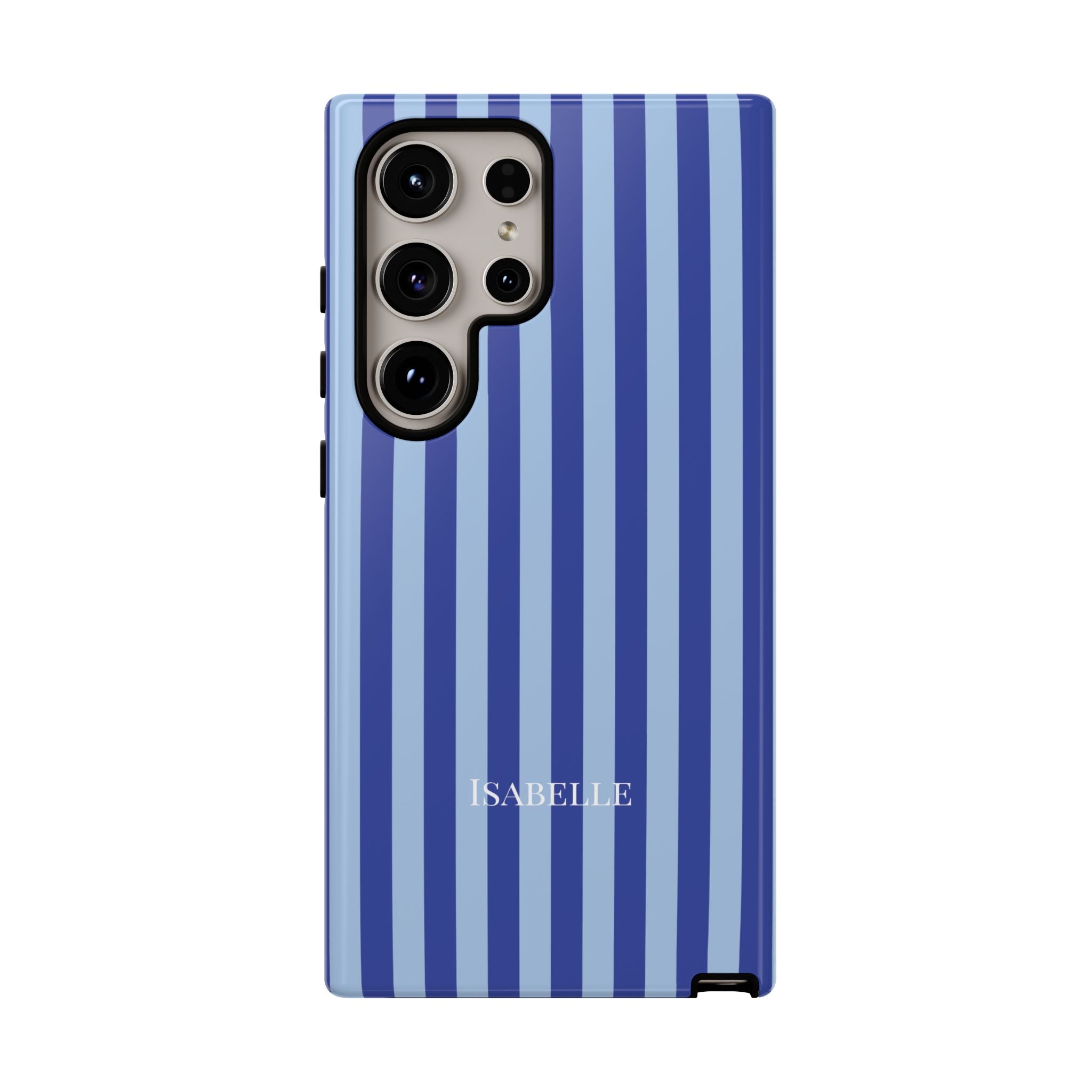 OCEAN BLUE STRIPES – Personalisierte Handyhülle mit Dual-Layer-Schutz