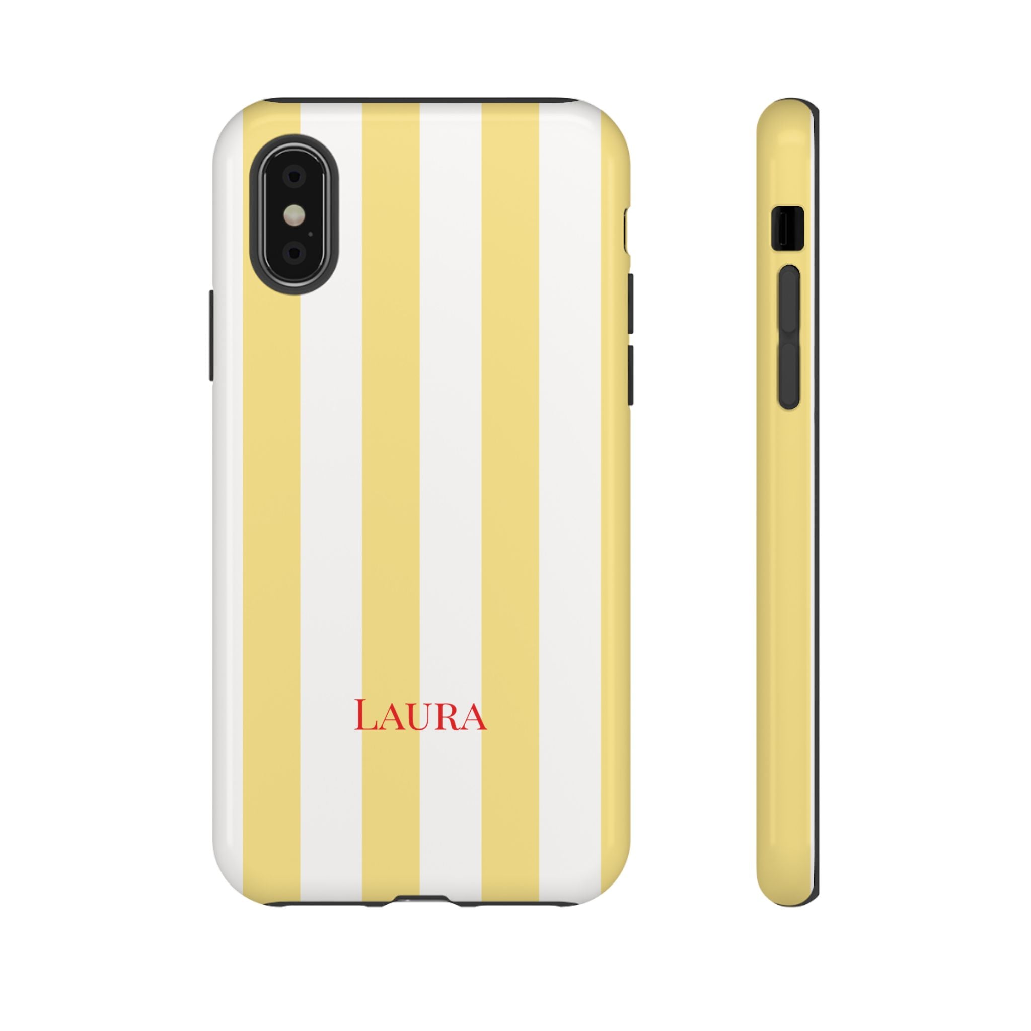 YELLOW STRIPES – Personalisierte Handyhülle mit Dual-Layer-Schutz