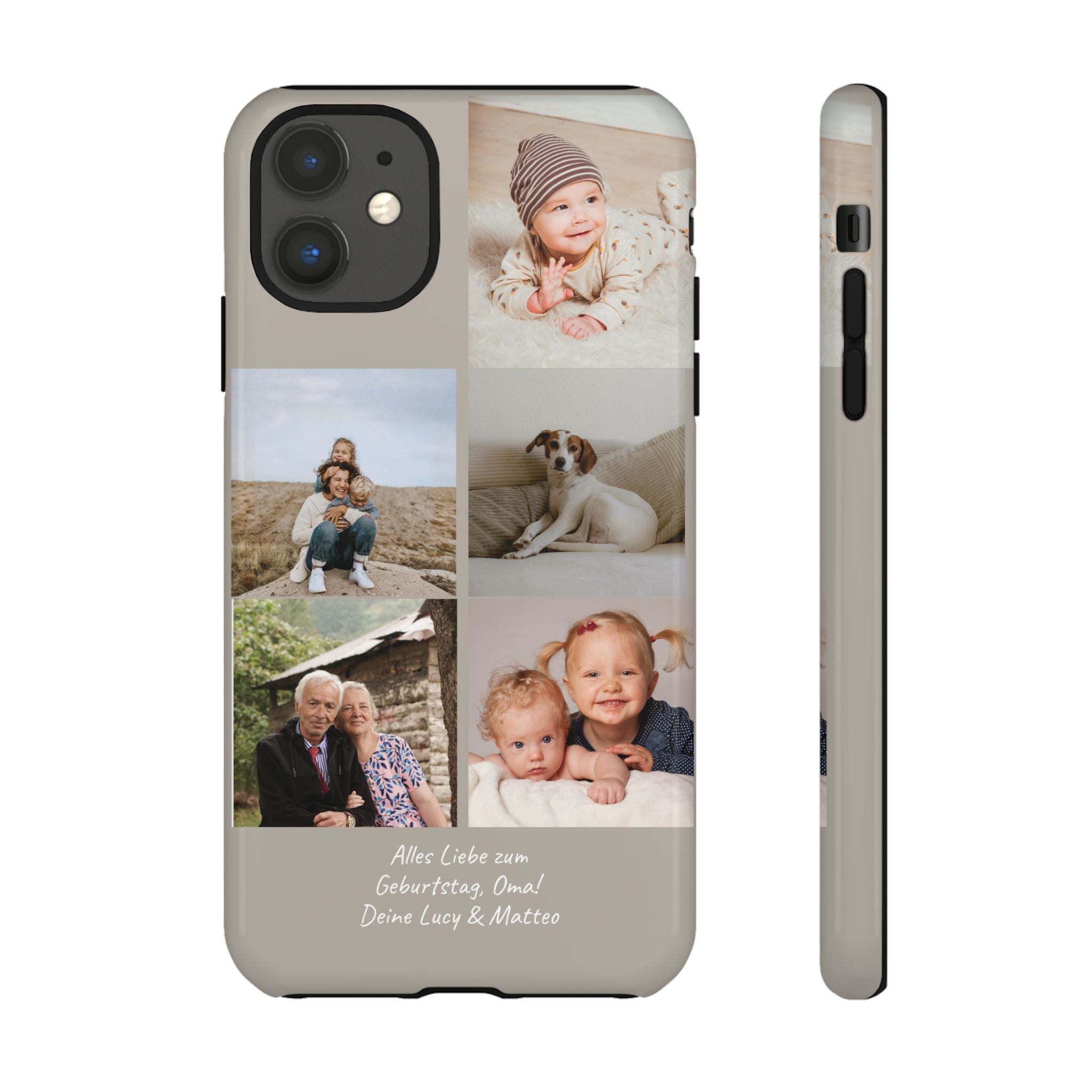 BEIGE COLLAGE – Personalisierte Foto Handyhülle mit Dual-Layer-Schutz