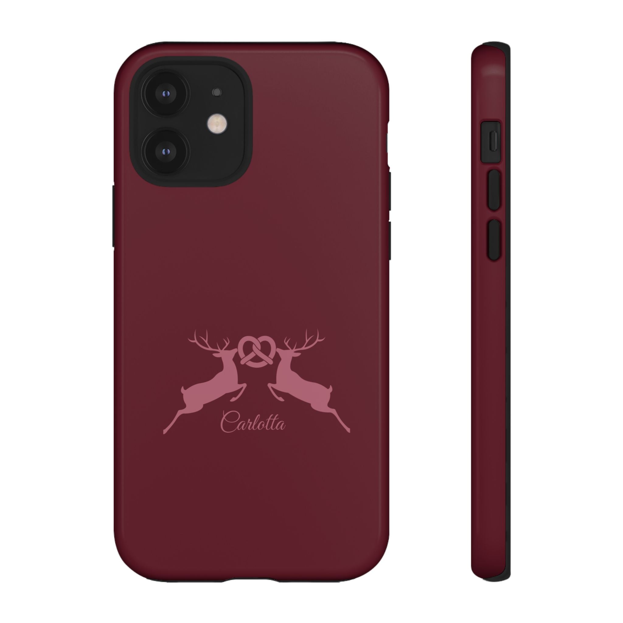 HIRSCH BORDEAUX – Personalisierte Handyhülle mit Dual-Layer-Schutz