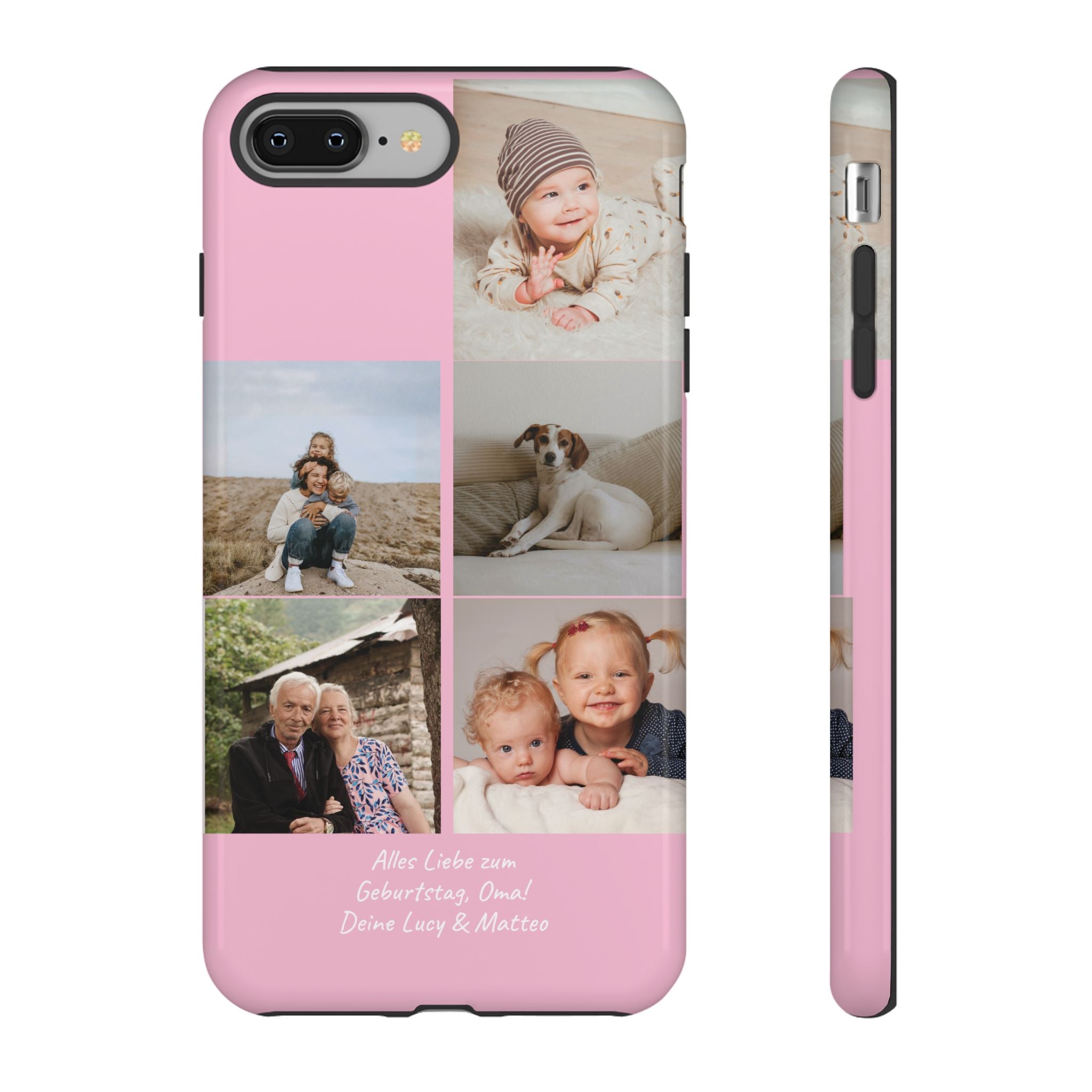 PINK PHOTO COLLAGE – Personalisierte Foto Handyhülle mit Dual-Layer-Schutz