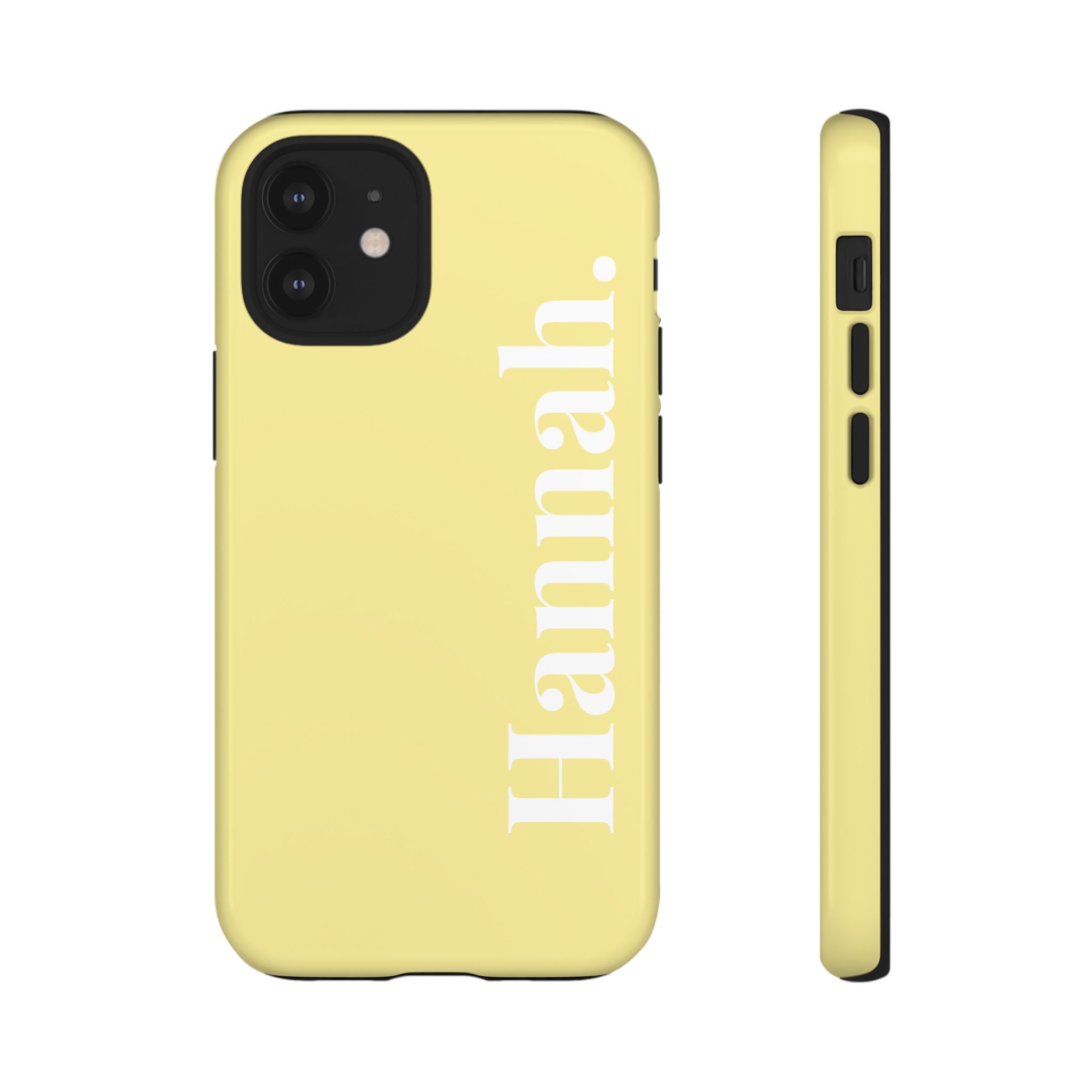 CITRUS YELLOW BOLD NAME – Personalisierte Handyhülle mit Dual-Layer-Schutz