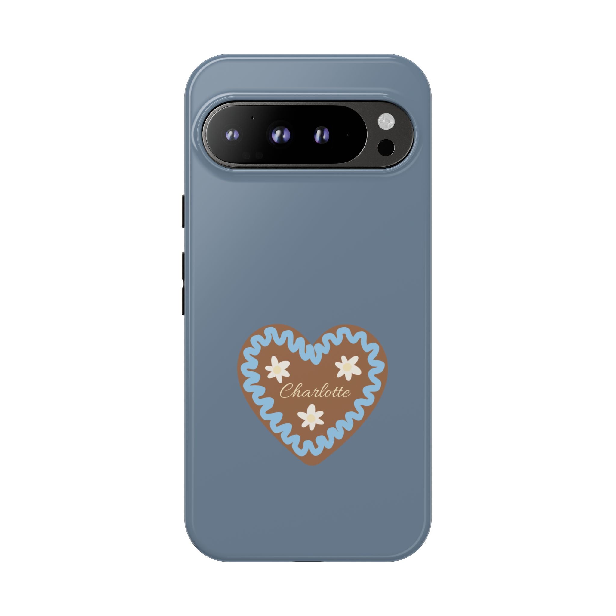 WIESNHERZ TAUBENBLAU – Personalisierte Handyhülle mit Dual-Layer-Schutz