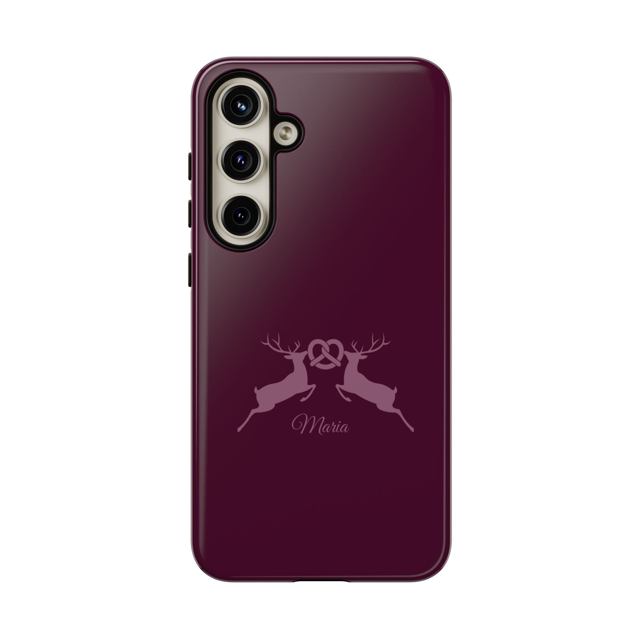 HIRSCH AUBERGINE – Personalisierte Handyhülle mit Dual-Layer-Schutz