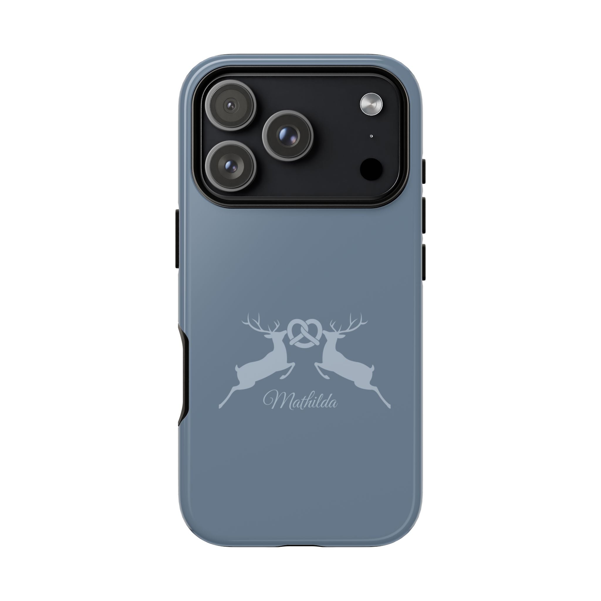 HIRSCH TAUBENBLAU – Personalisierte Handyhülle mit Dual-Layer-Schutz