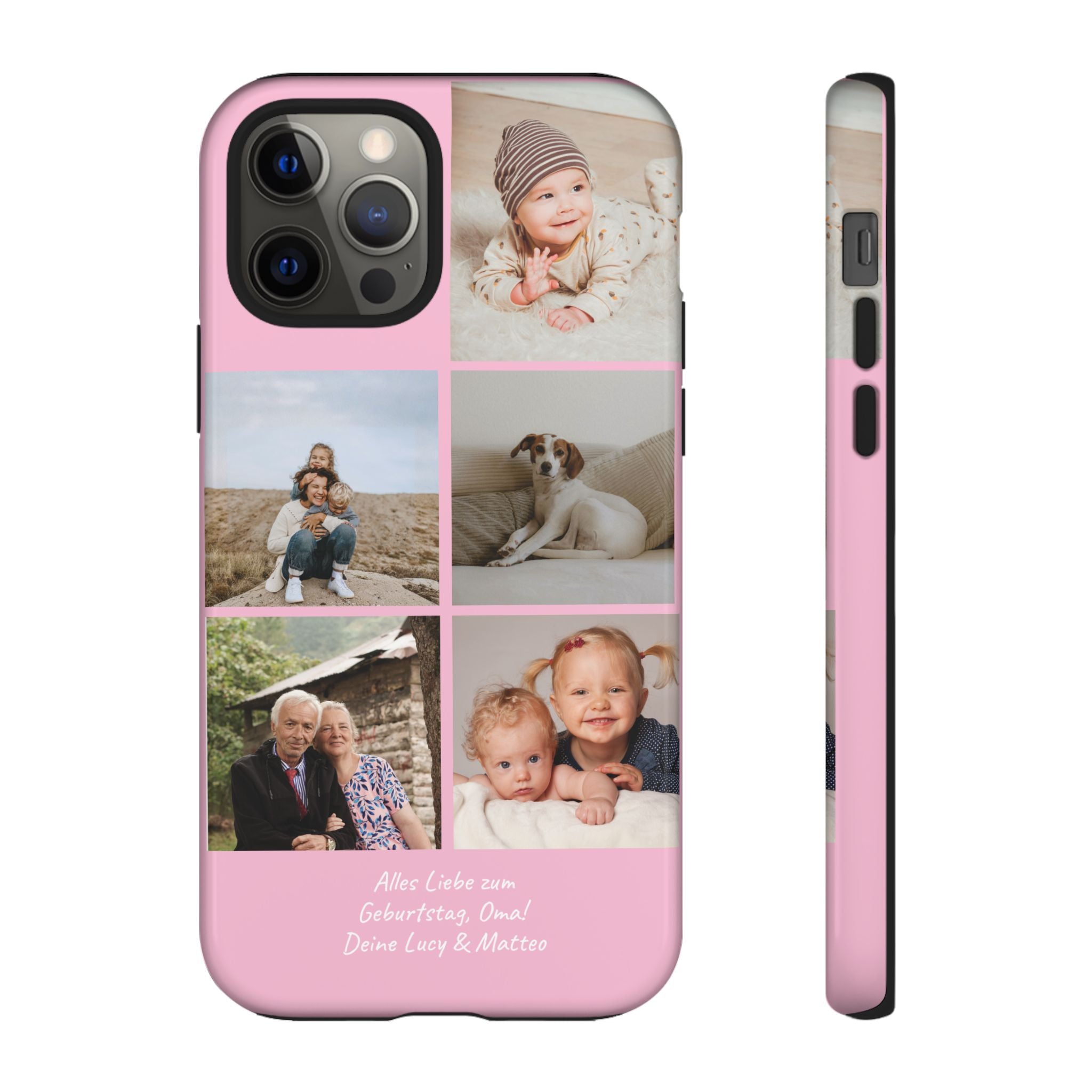 PINK PHOTO COLLAGE – Personalisierte Foto Handyhülle mit Dual-Layer-Schutz