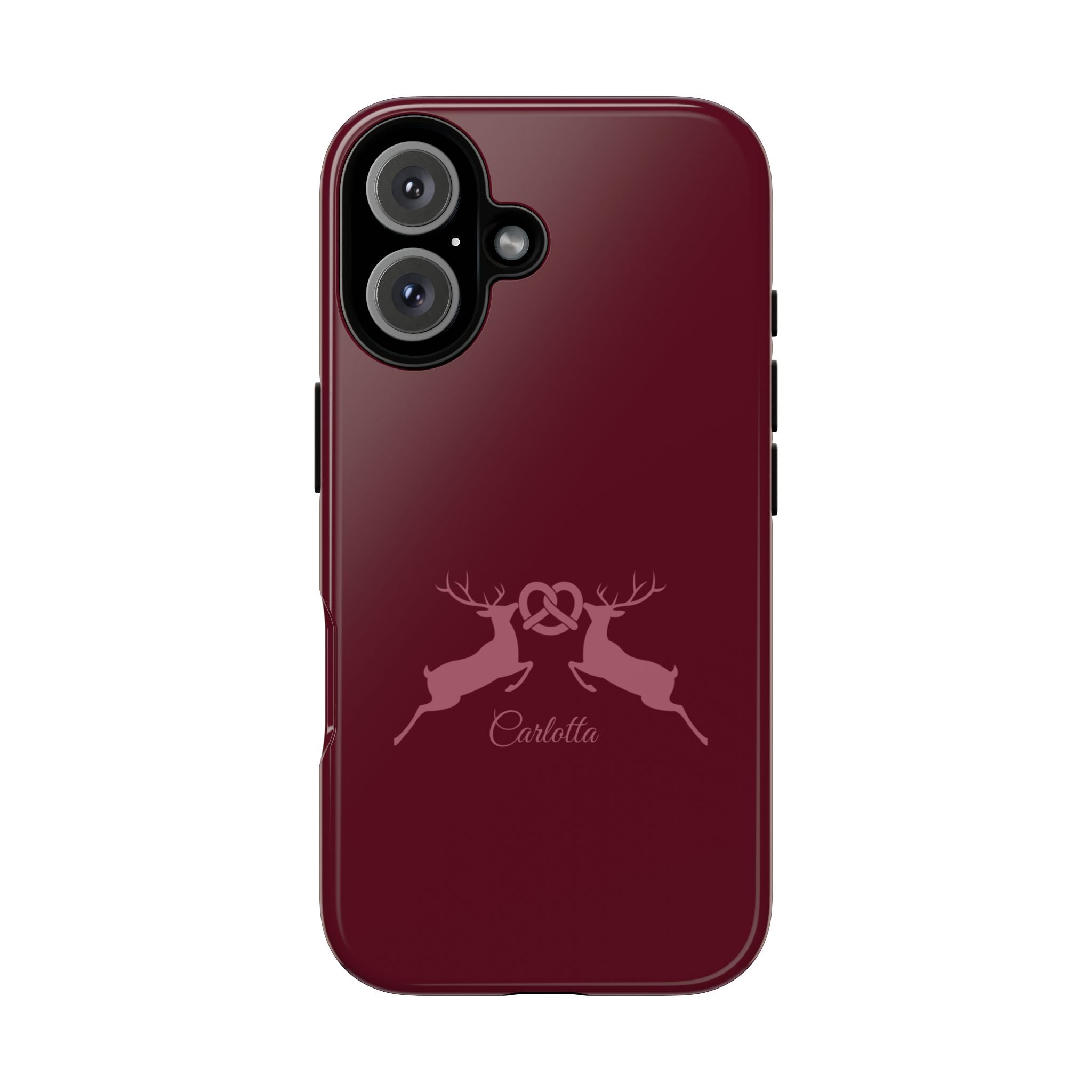 HIRSCH BORDEAUX – Personalisierte Handyhülle mit Dual-Layer-Schutz