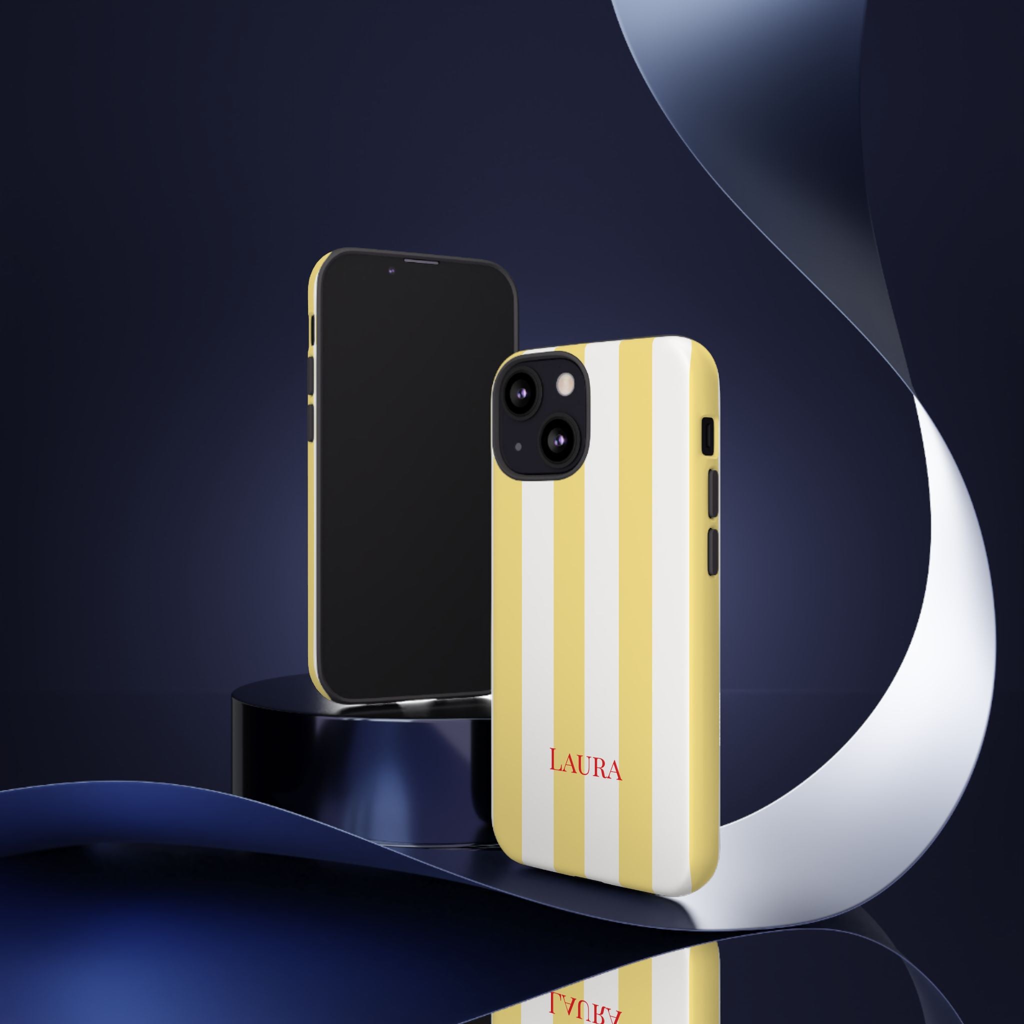 YELLOW STRIPES – Personalisierte Handyhülle mit Dual-Layer-Schutz