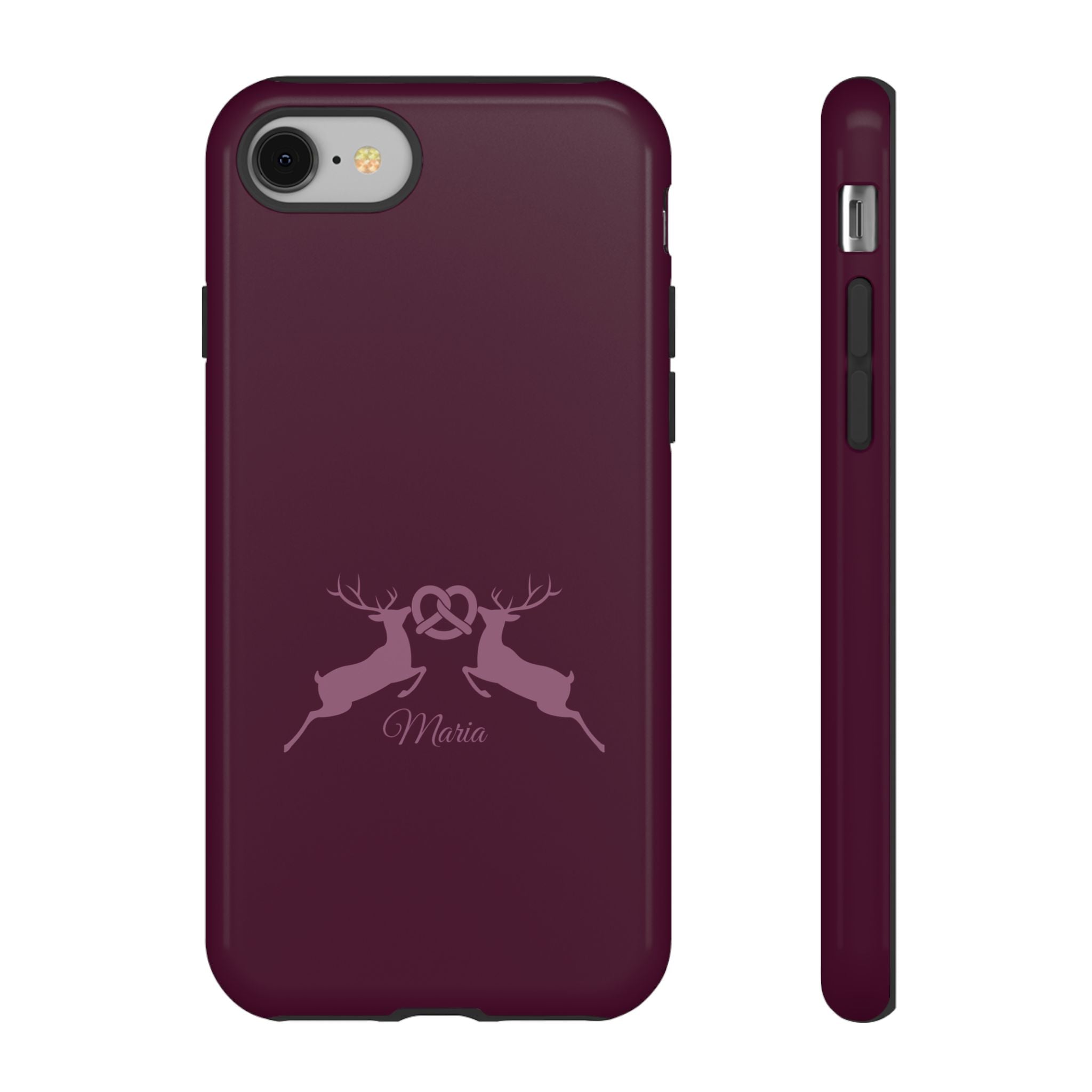 HIRSCH AUBERGINE – Personalisierte Handyhülle mit Dual-Layer-Schutz