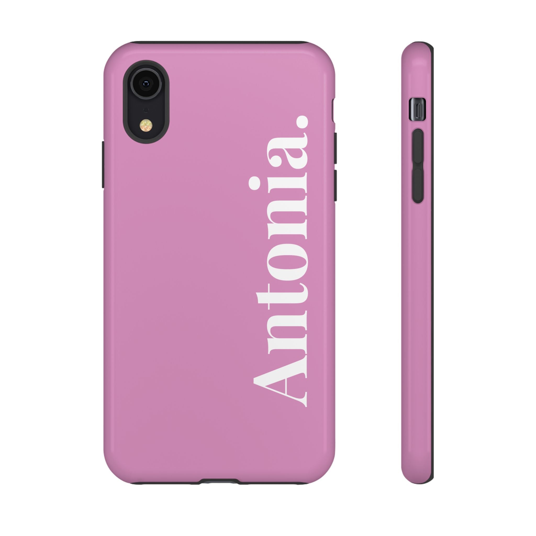PINK BOLD NAME – Personalisierte Handyhülle mit Dual-Layer-Schutz
