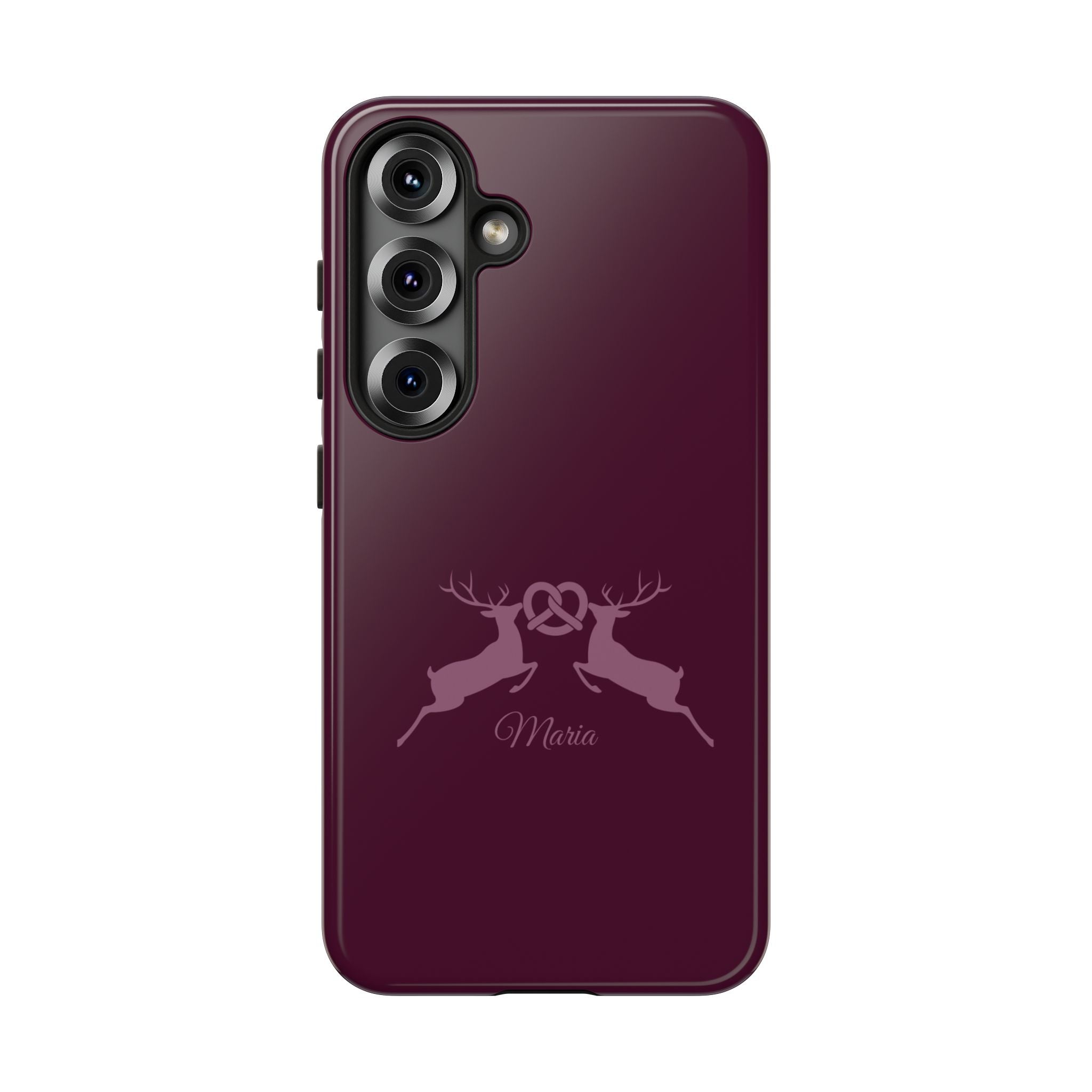 HIRSCH AUBERGINE – Personalisierte Handyhülle mit Dual-Layer-Schutz