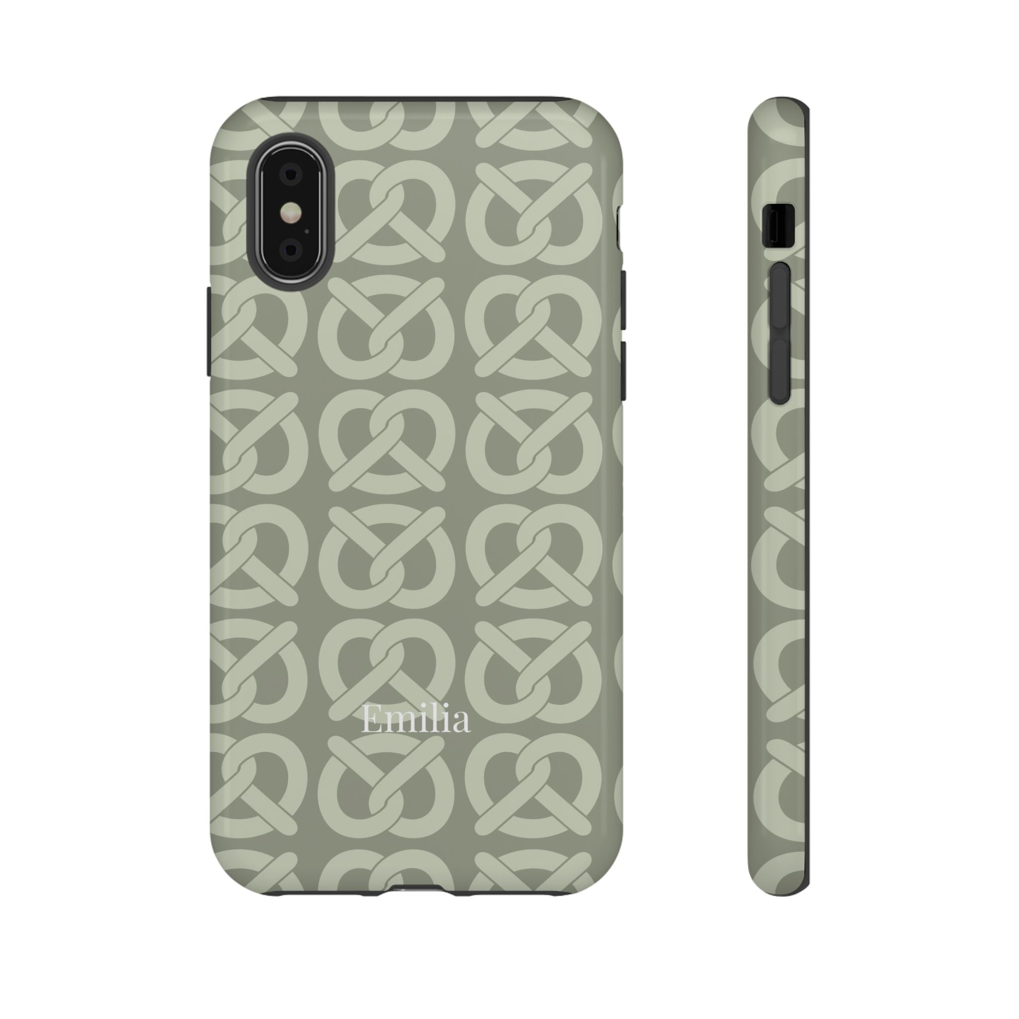 BREZN MONOGRAMM SALBEI – Personalisierte Handyhülle mit Dual-Layer-Schutz