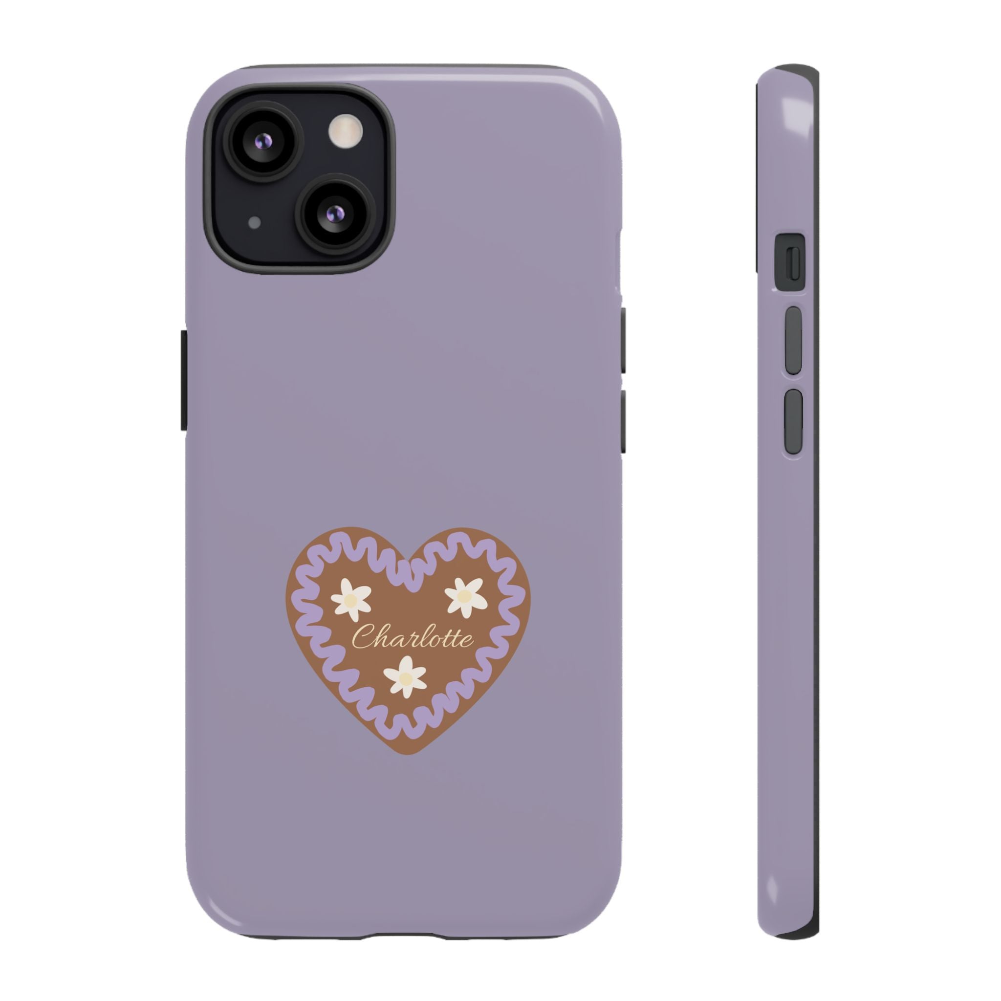 WIESNHERZ LAVENDEL – Personalisierte Handyhülle mit Dual-Layer-Schutz