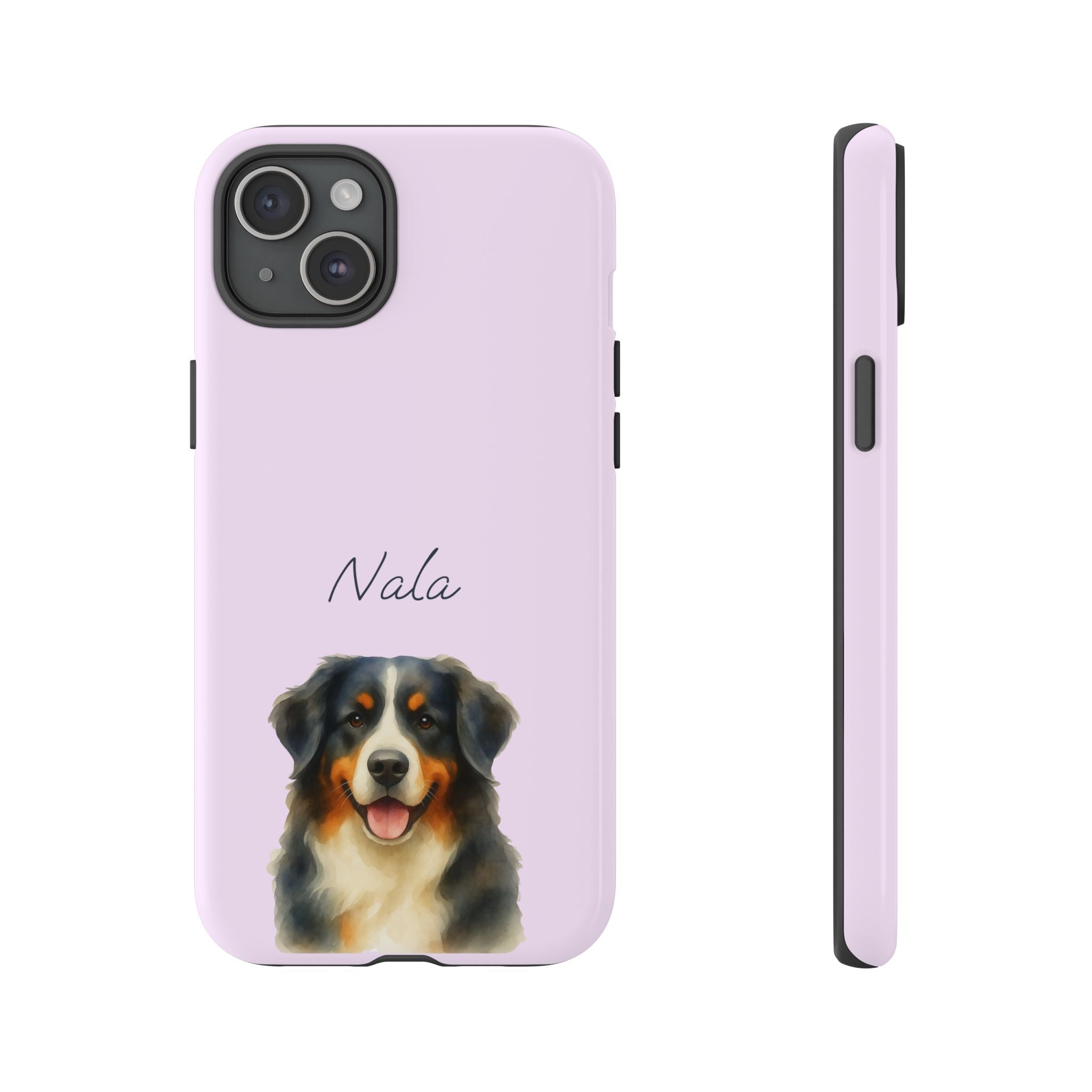 Pet Aquarell Lavendel – Personalisierte Handyhülle mit Dual-Layer-Schutz