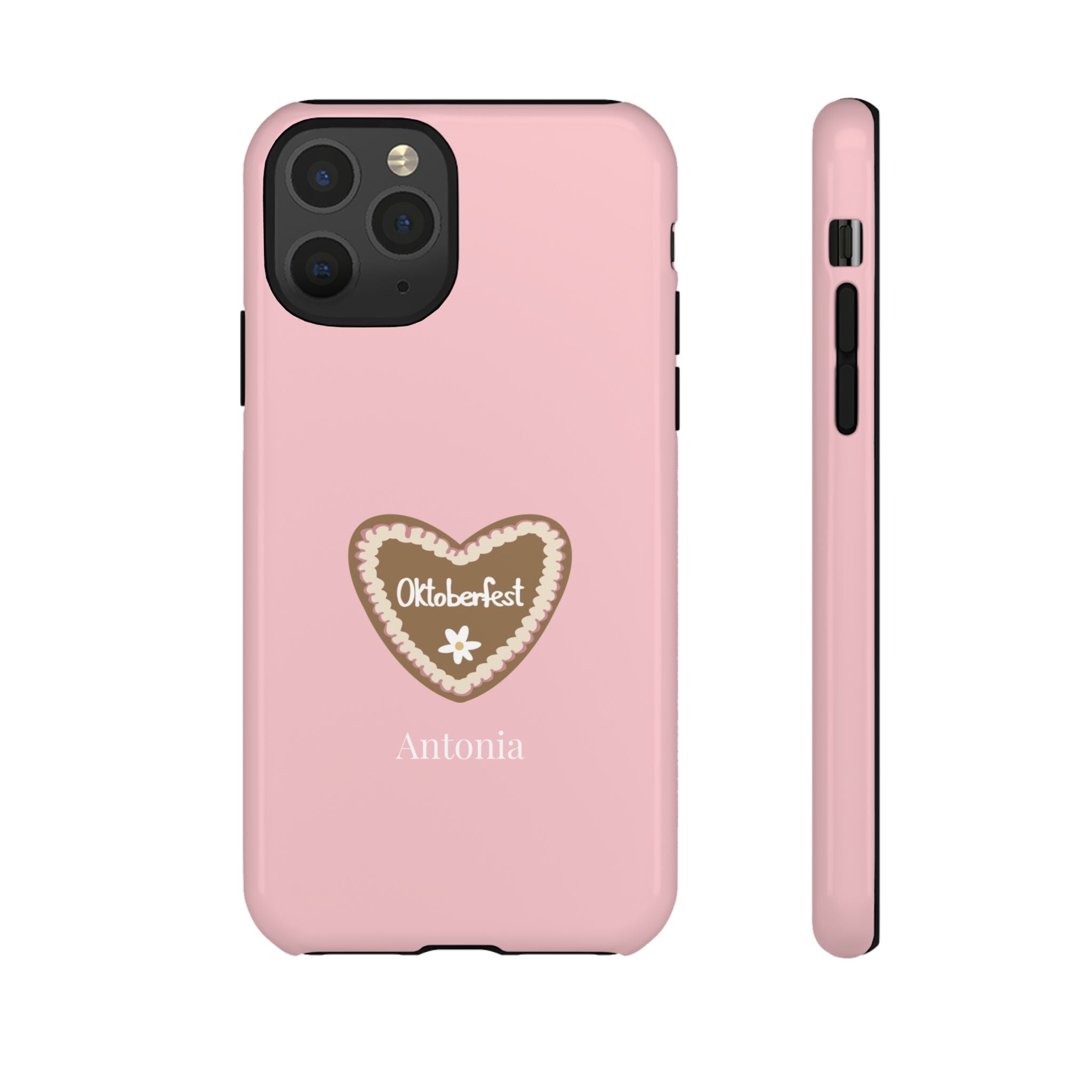 OKTOBERFEST HERZ ROSE – Personalisierte Handyhülle mit Dual-Layer-Schutz