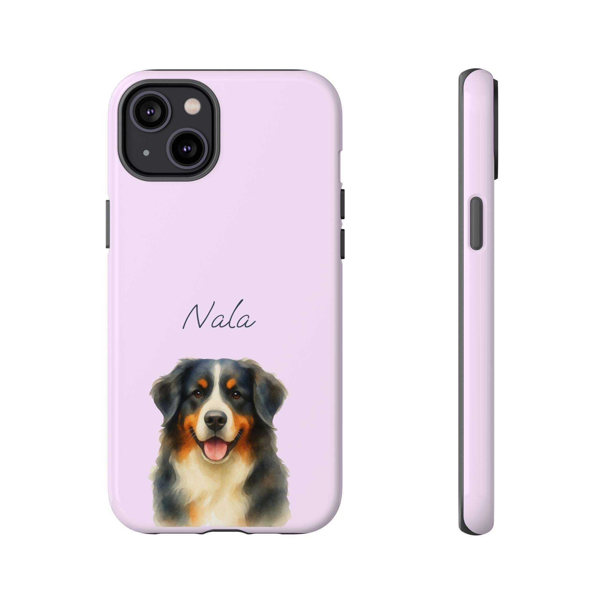 Pet Aquarell Lavendel – Personalisierte Handyhülle mit Dual-Layer-Schutz