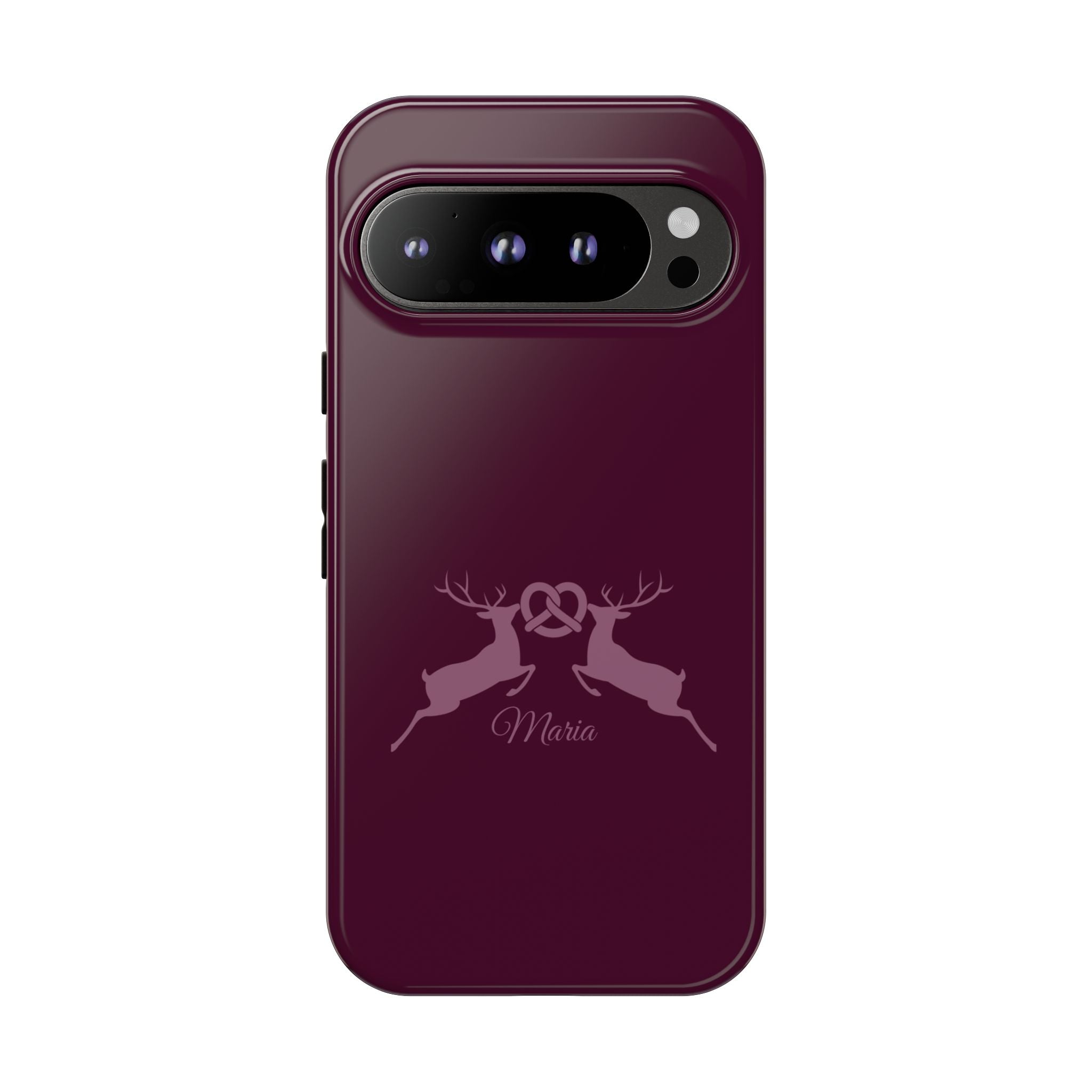 HIRSCH AUBERGINE – Personalisierte Handyhülle mit Dual-Layer-Schutz
