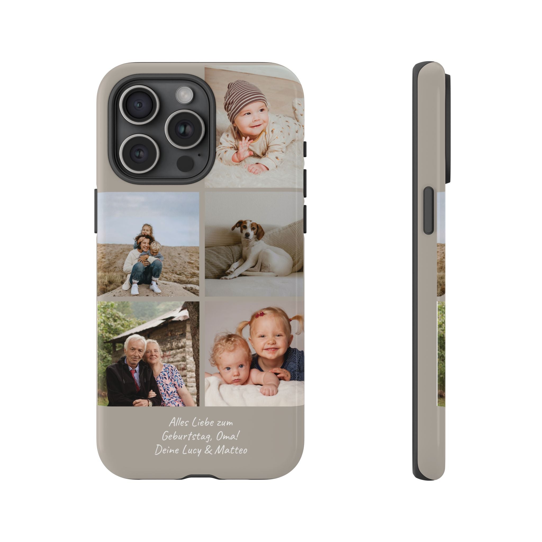 BEIGE COLLAGE – Personalisierte Foto Handyhülle mit Dual-Layer-Schutz