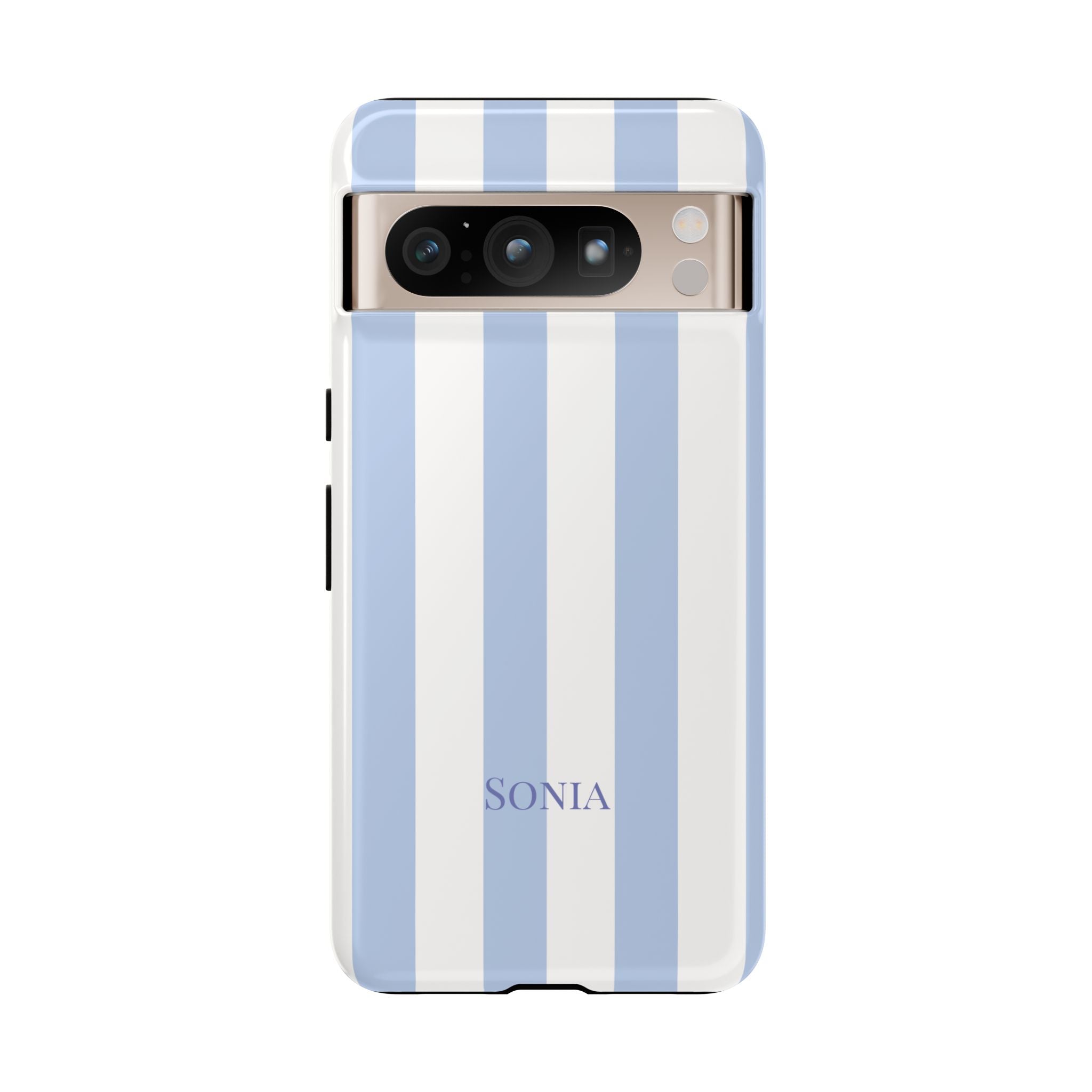 LIGHT BLUE STRIPES – Personalisierte Handyhülle mit Dual-Layer-Schutz
