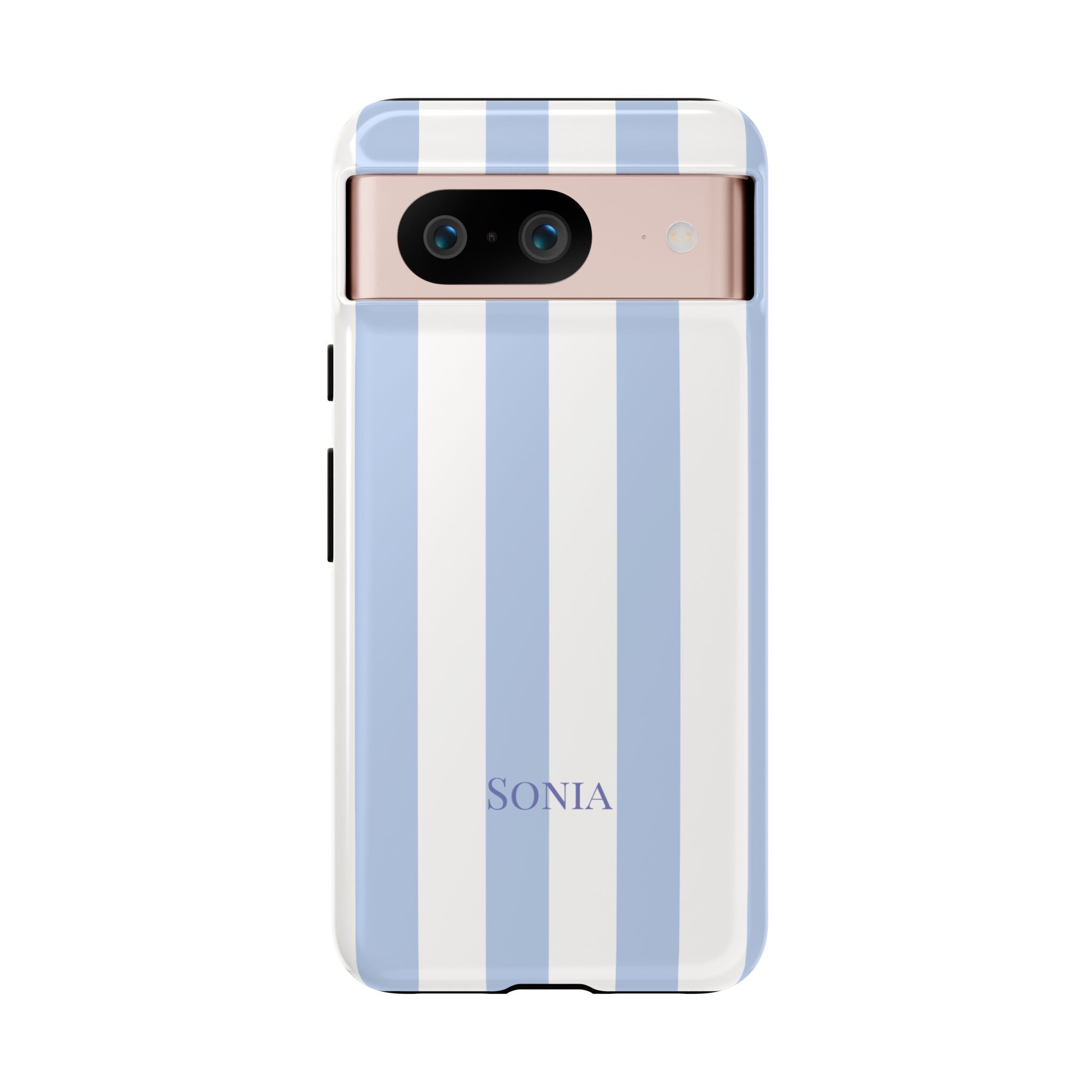 LIGHT BLUE STRIPES – Personalisierte Handyhülle mit Dual-Layer-Schutz