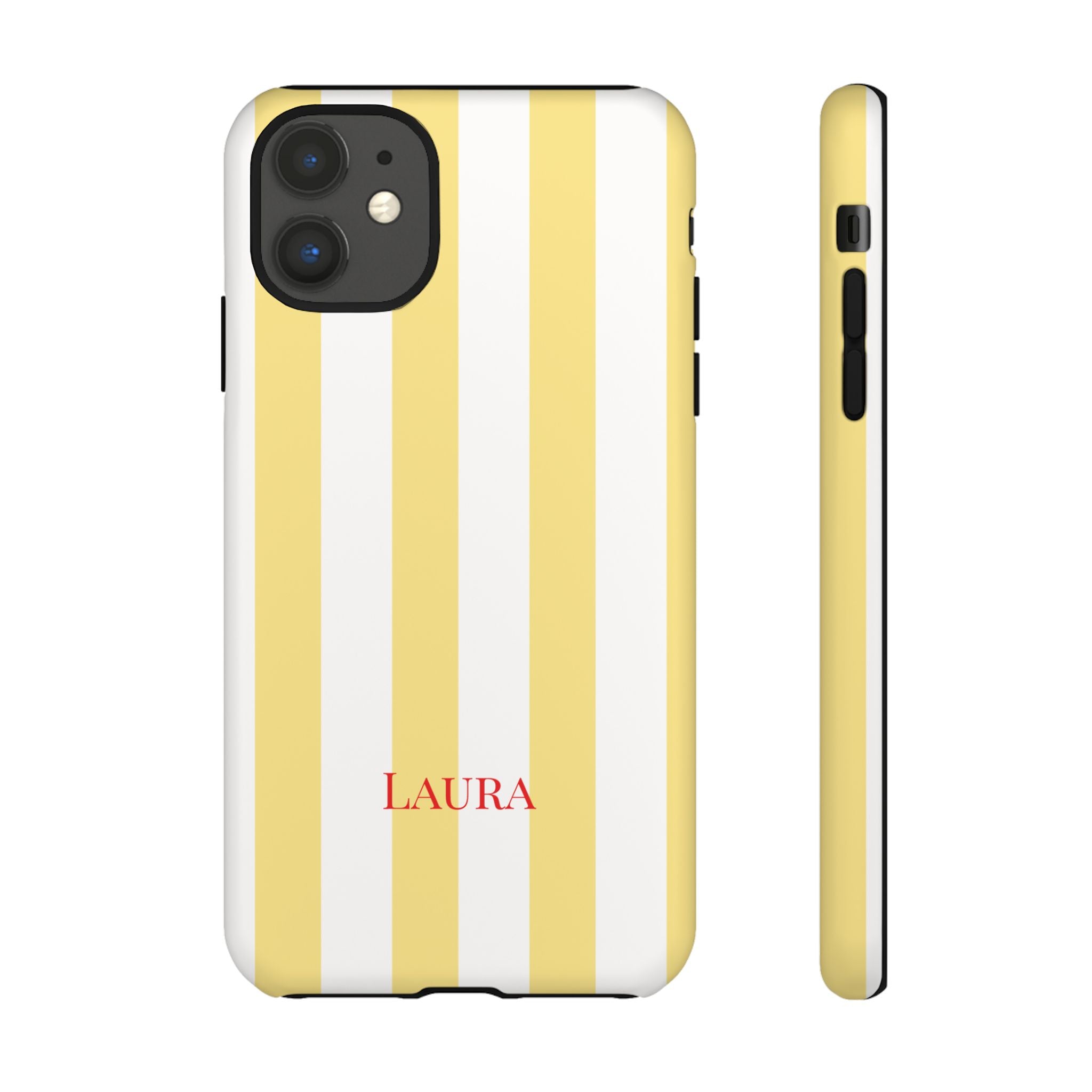 YELLOW STRIPES – Personalisierte Handyhülle mit Dual-Layer-Schutz