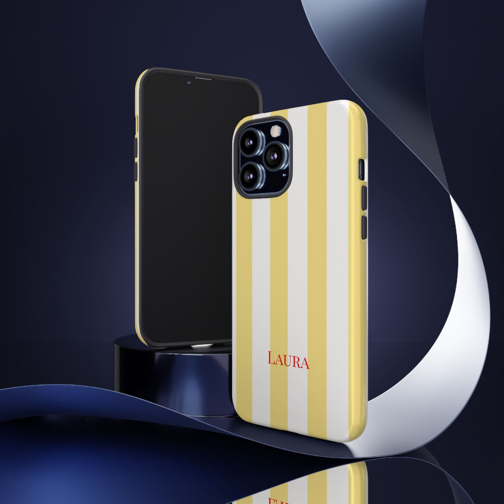 YELLOW STRIPES – Personalisierte Handyhülle mit Dual-Layer-Schutz