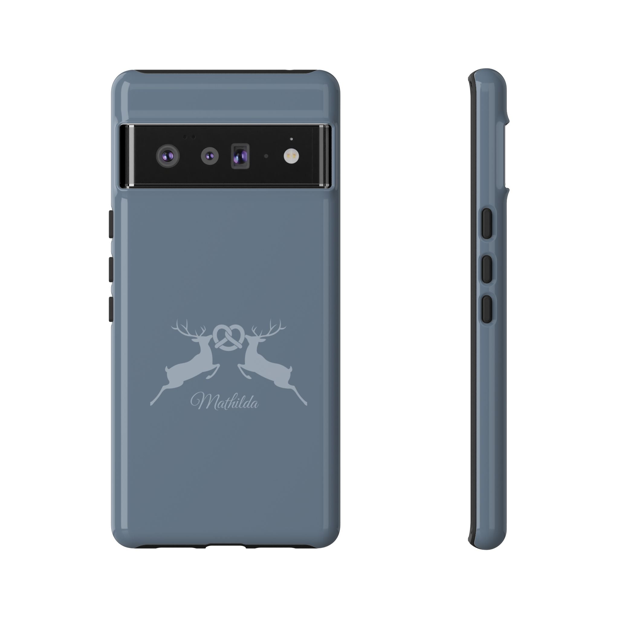 HIRSCH TAUBENBLAU – Personalisierte Handyhülle mit Dual-Layer-Schutz