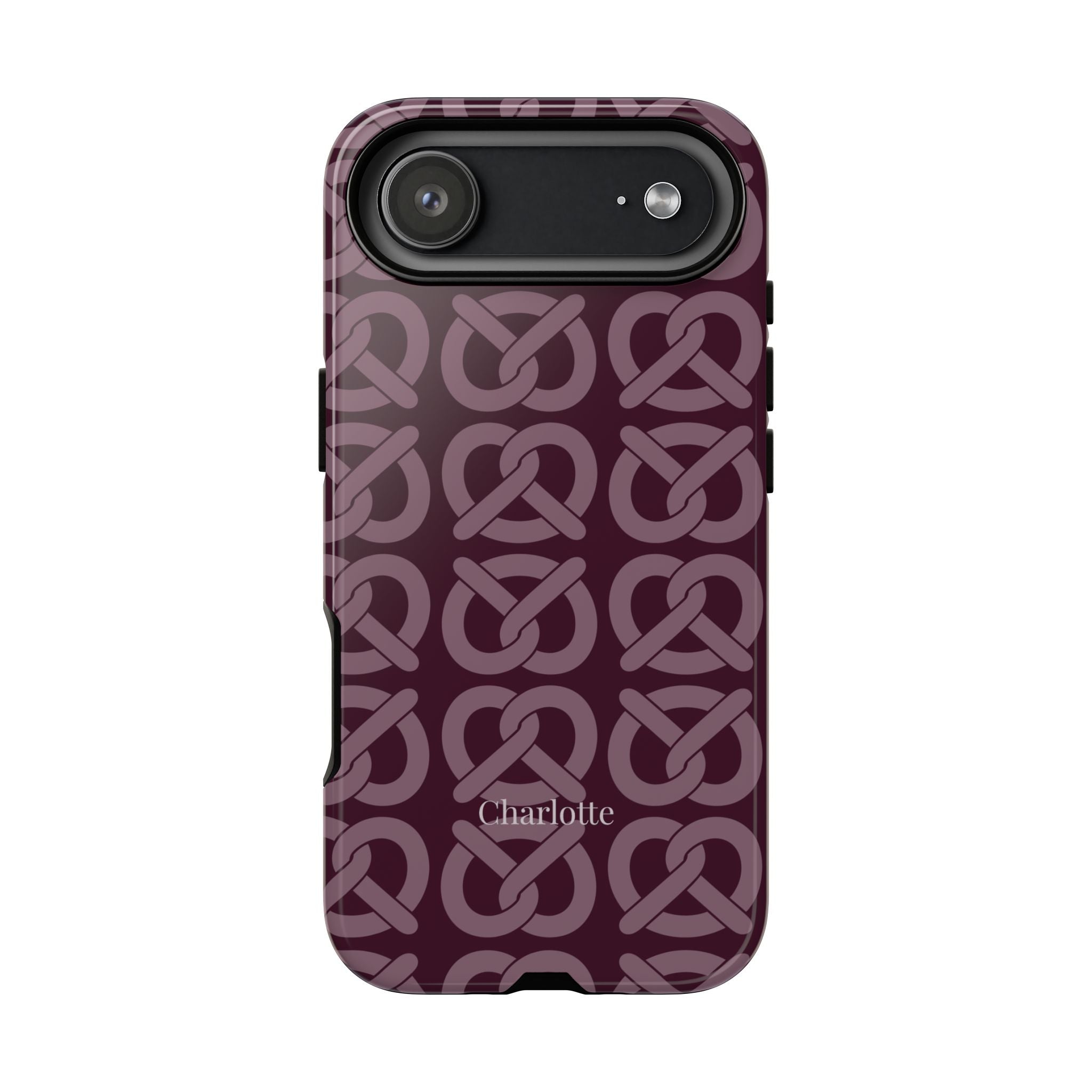 BREZN MONOGRAMM AUBERGINE – Personalisierte Handyhülle mit Dual-Layer-Schutz