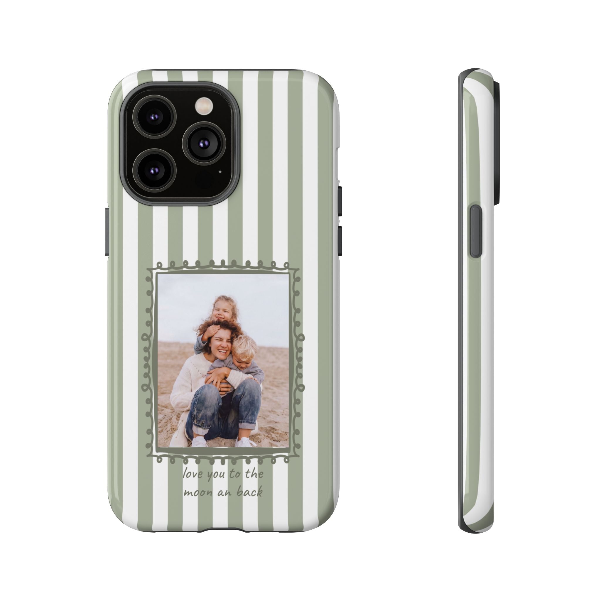 SALBEI STRIPES PHOTO FRAME – Personalisierte Foto Handyhülle mit Dual-Layer-Schutz