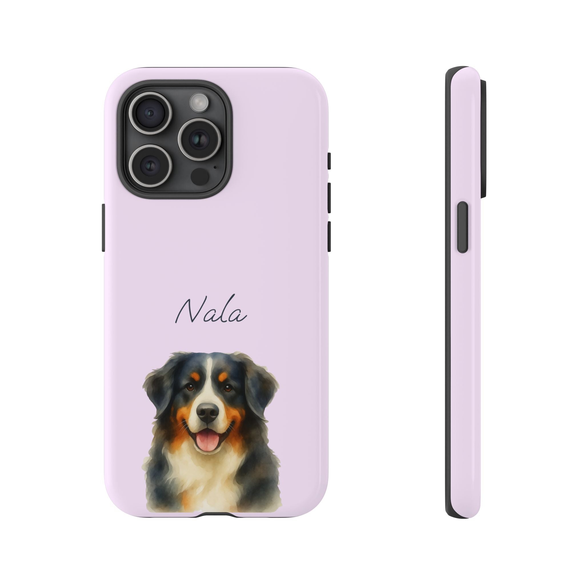 Pet Aquarell Lavendel – Personalisierte Handyhülle mit Dual-Layer-Schutz