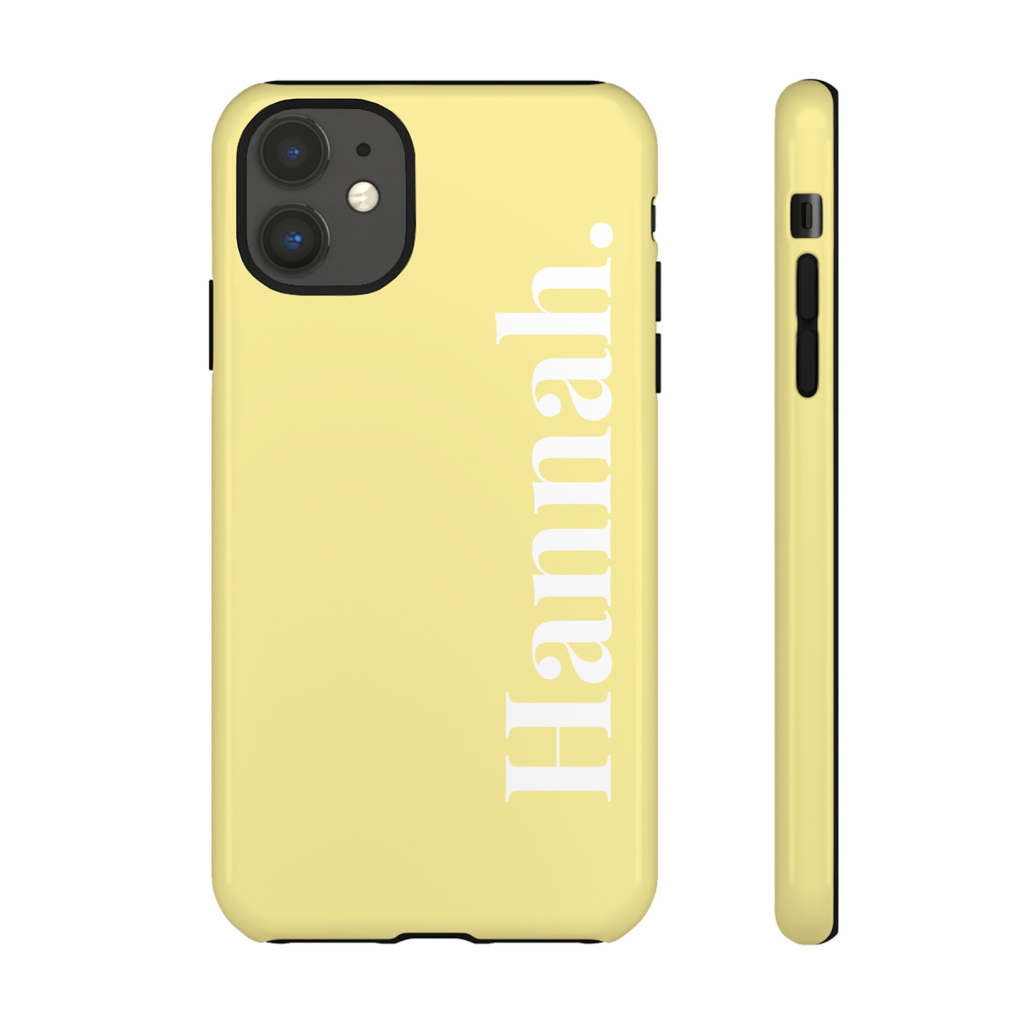 CITRUS YELLOW BOLD NAME – Personalisierte Handyhülle mit Dual-Layer-Schutz