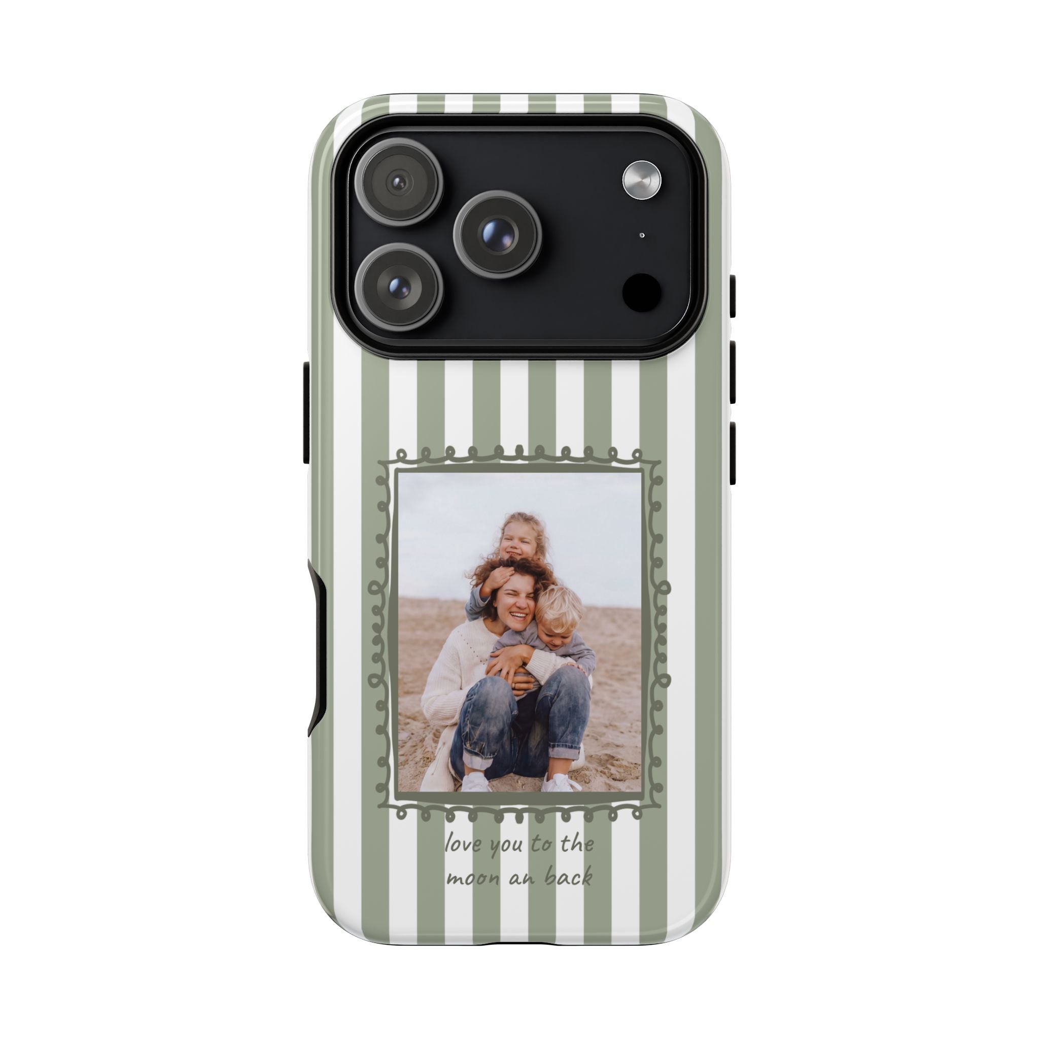SALBEI STRIPES PHOTO FRAME – Personalisierte Foto Handyhülle mit Dual-Layer-Schutz