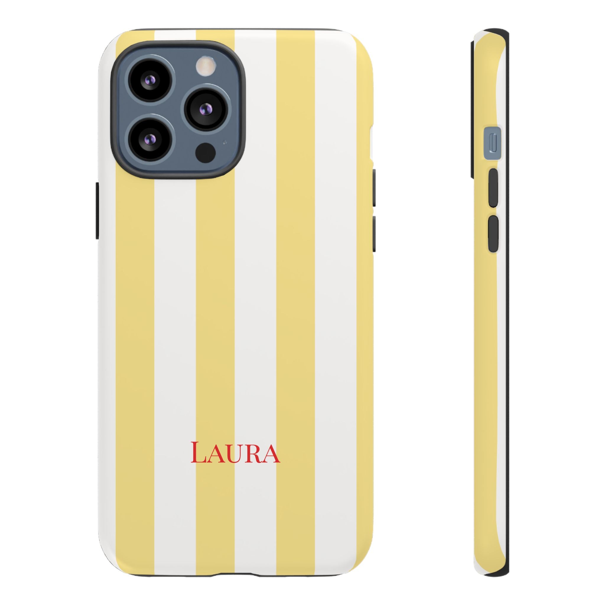 YELLOW STRIPES – Personalisierte Handyhülle mit Dual-Layer-Schutz