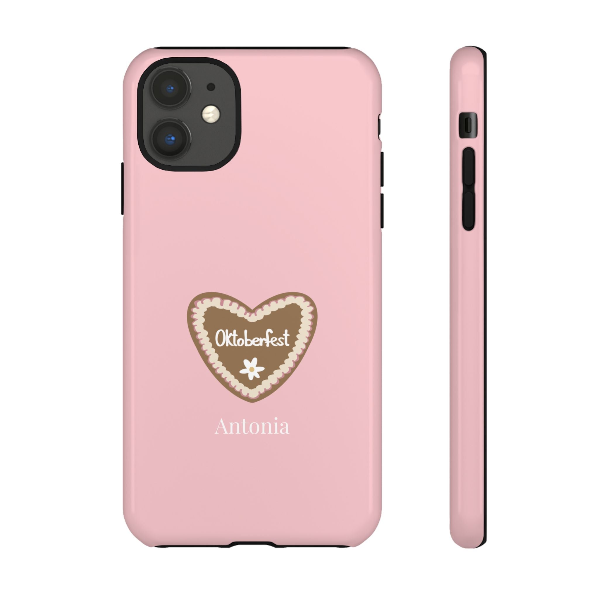 OKTOBERFEST HERZ ROSE – Personalisierte Handyhülle mit Dual-Layer-Schutz