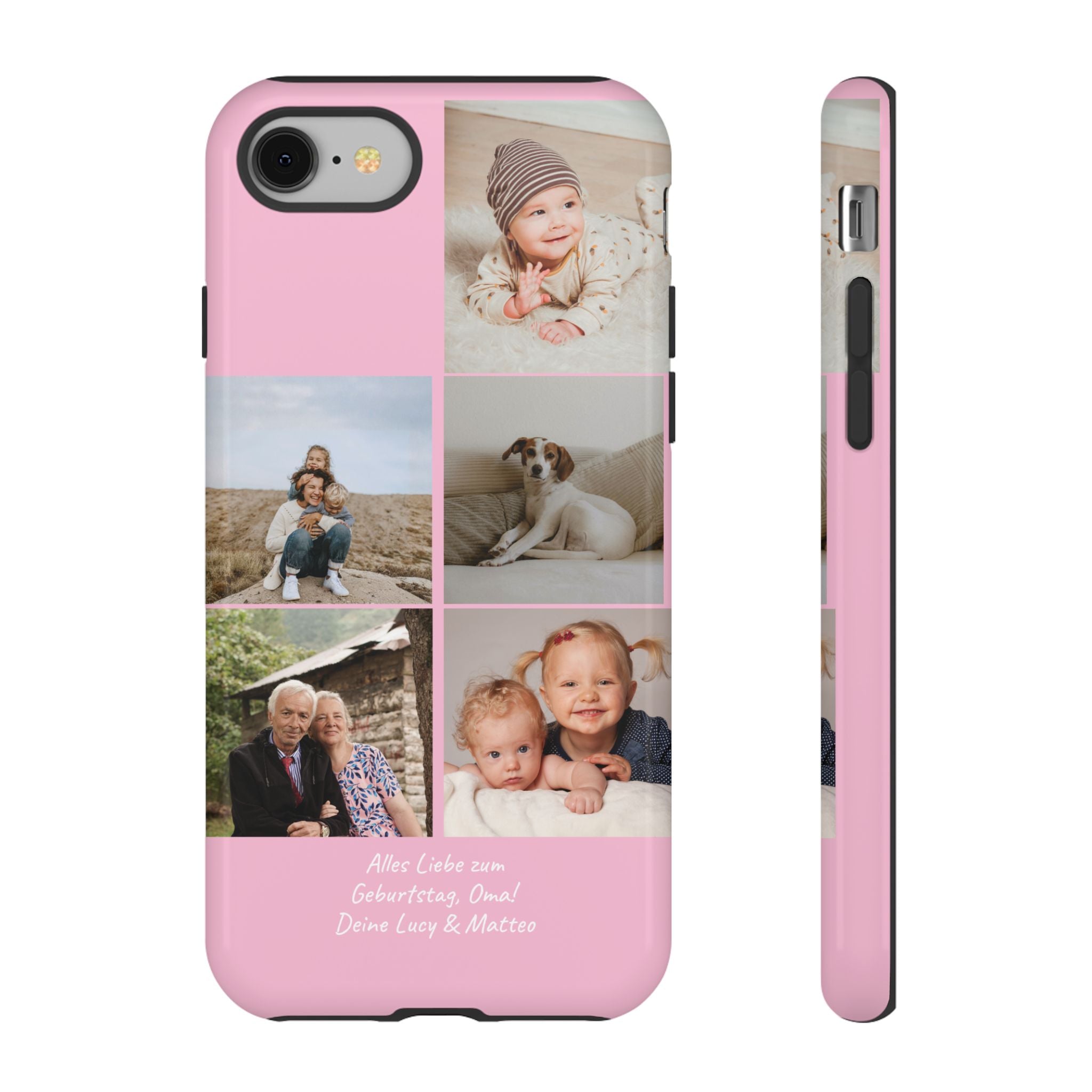 PINK PHOTO COLLAGE – Personalisierte Foto Handyhülle mit Dual-Layer-Schutz