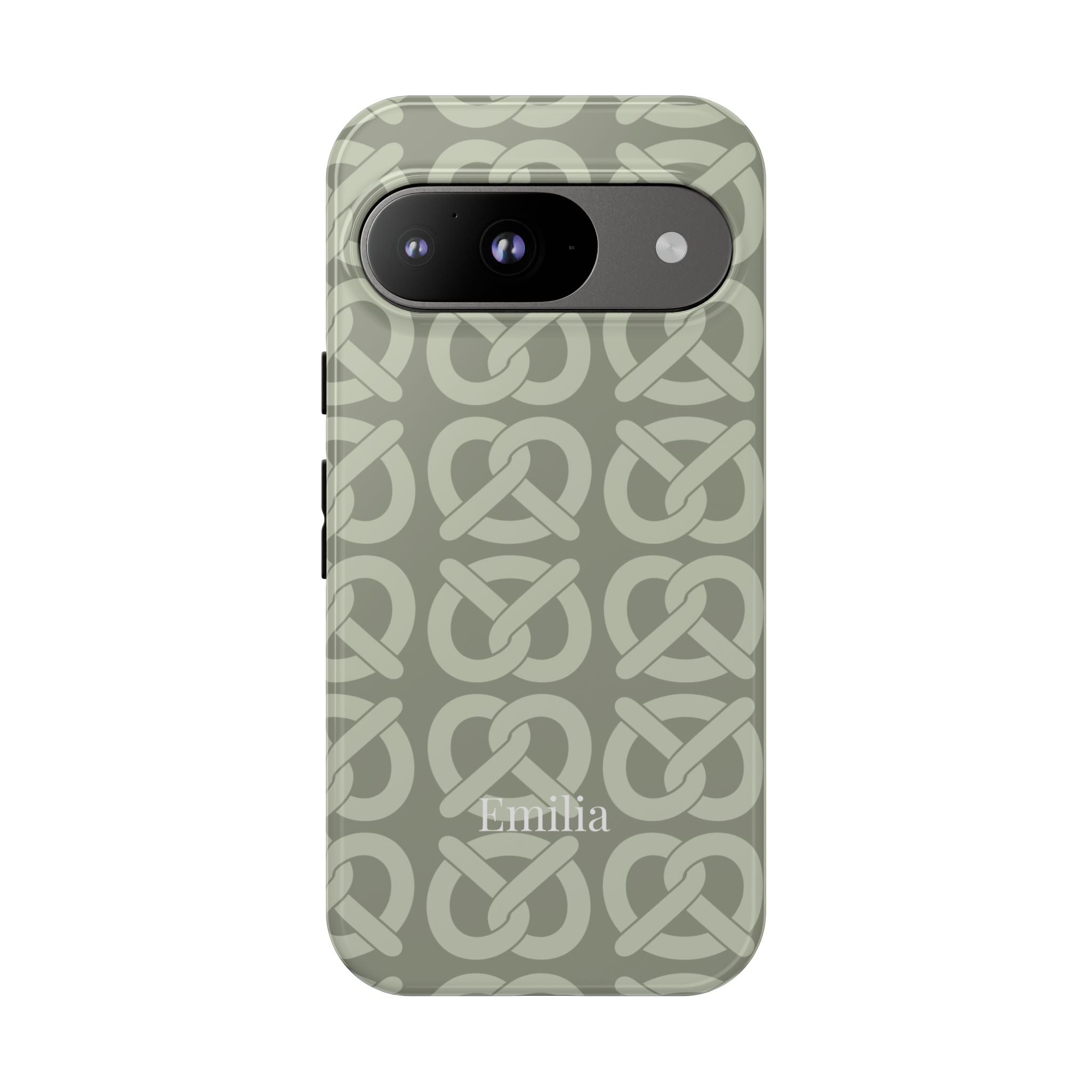 BREZN MONOGRAMM SALBEI – Personalisierte Handyhülle mit Dual-Layer-Schutz