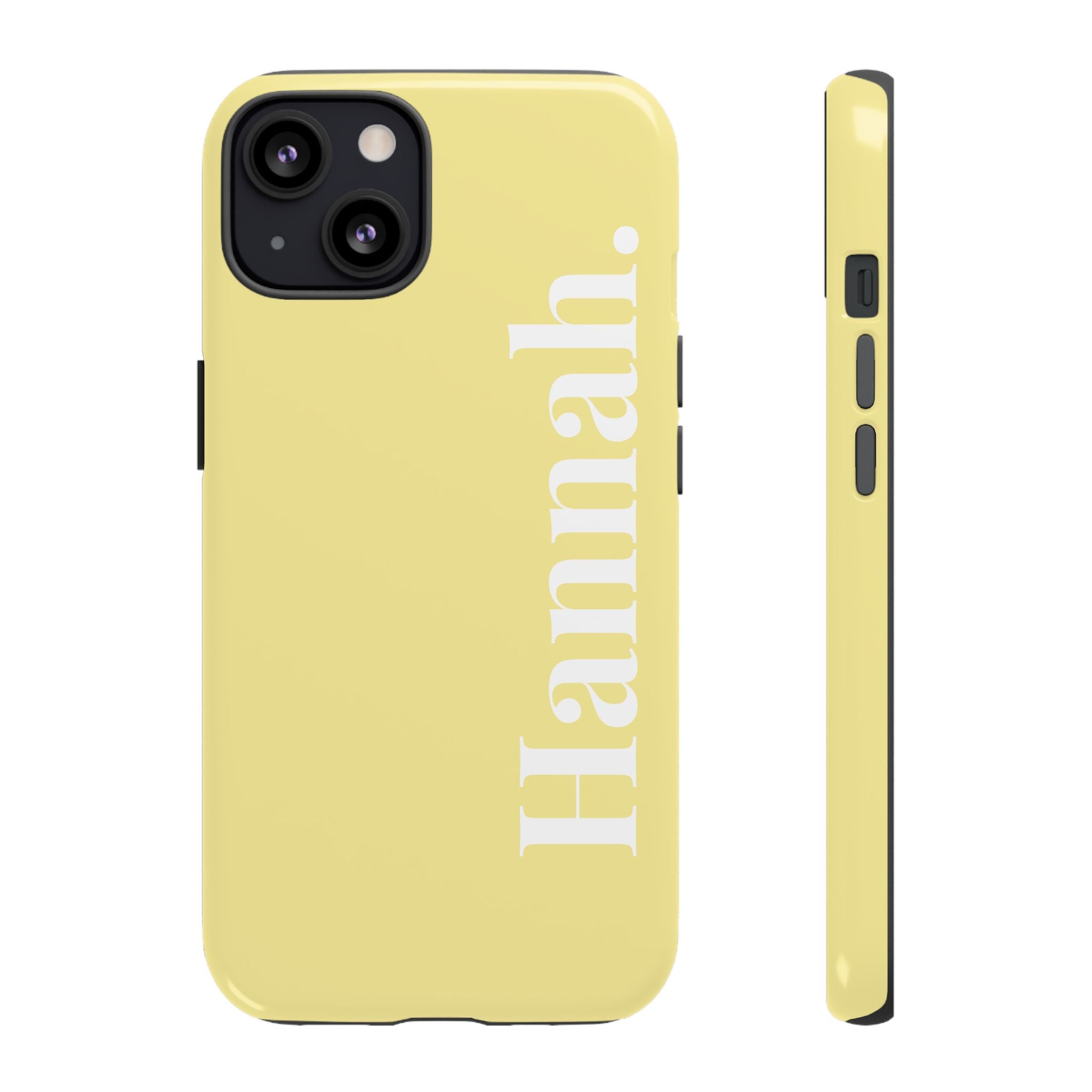 CITRUS YELLOW BOLD NAME – Personalisierte Handyhülle mit Dual-Layer-Schutz
