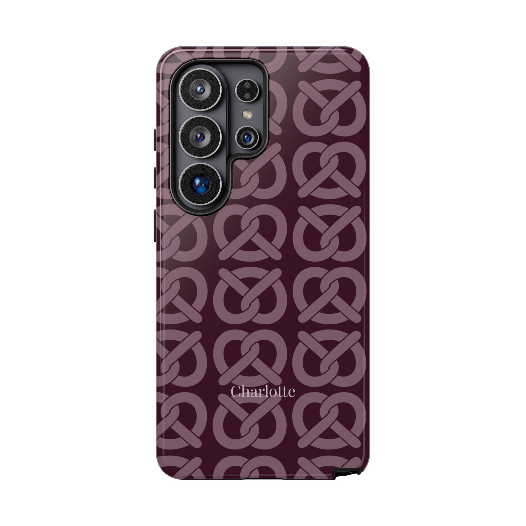 BREZN MONOGRAMM AUBERGINE – Personalisierte Handyhülle mit Dual-Layer-Schutz