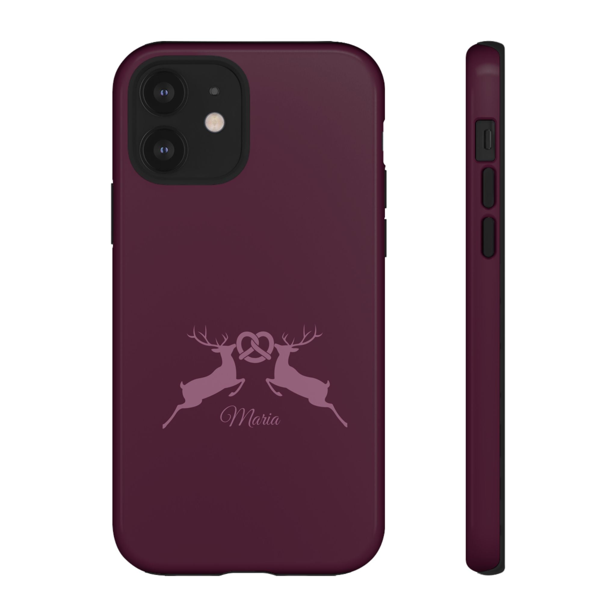 HIRSCH AUBERGINE – Personalisierte Handyhülle mit Dual-Layer-Schutz